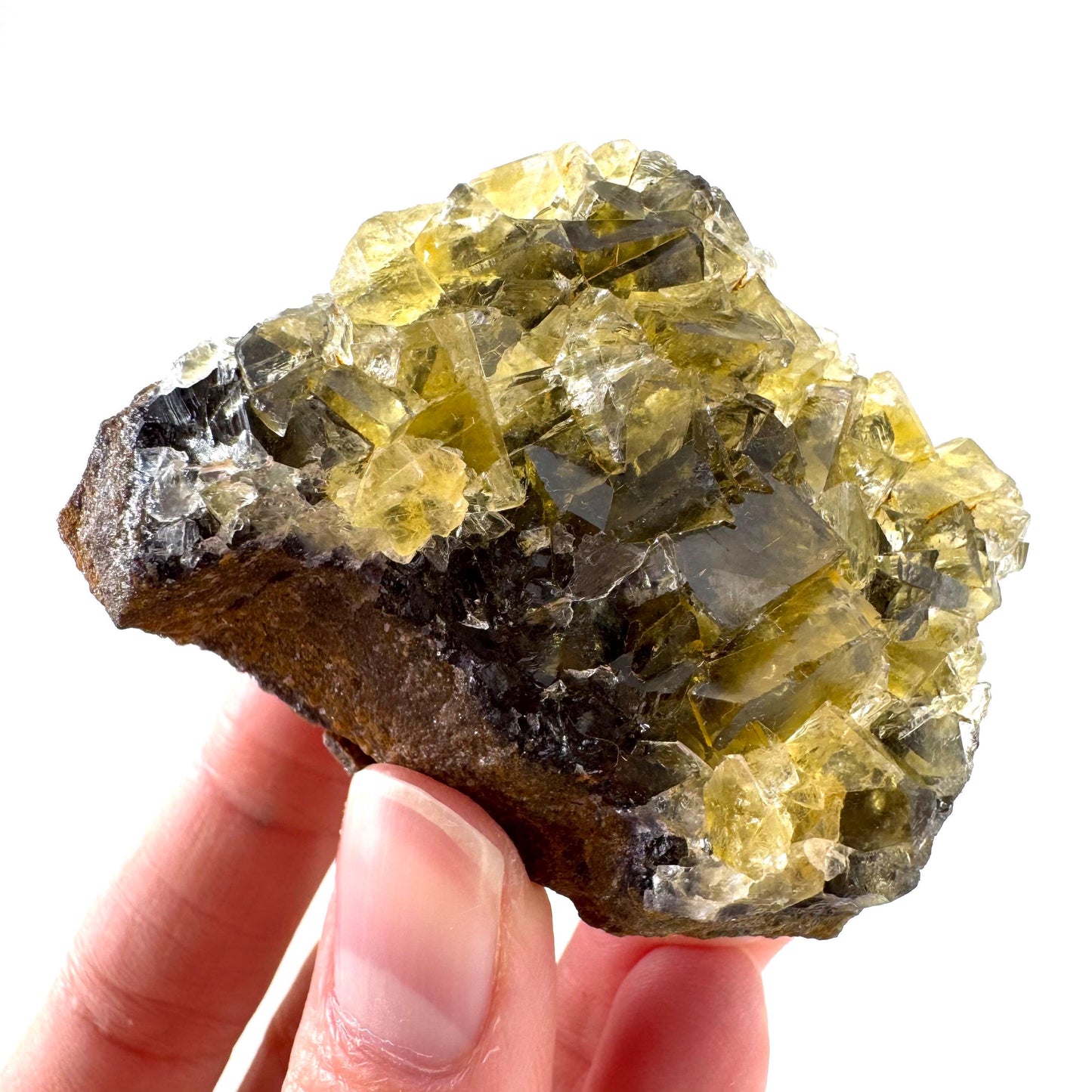 Okorusu Fluorite | “Honey Pocket” yellow crystal cluster, mineral specimen from Namibia