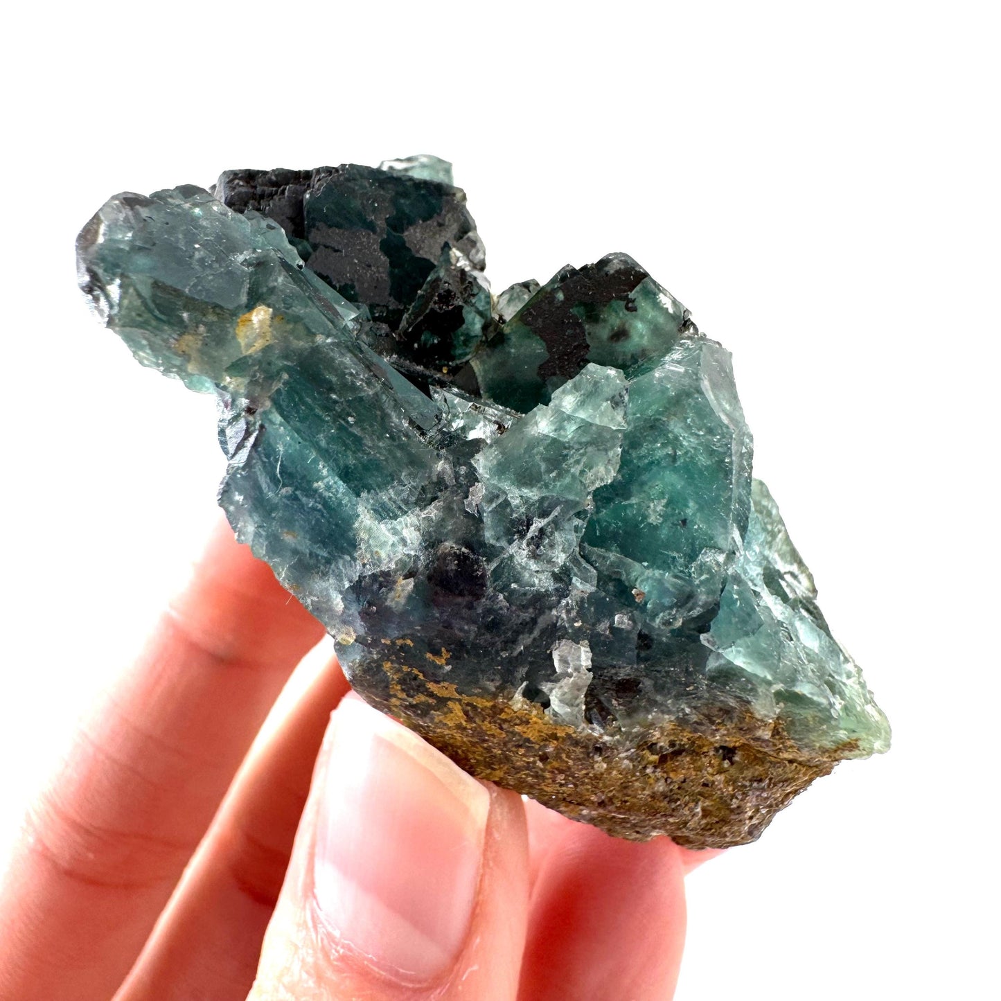 Okorusu Fluorite | blue-green crystal cluster, mineral specimen from Namibia