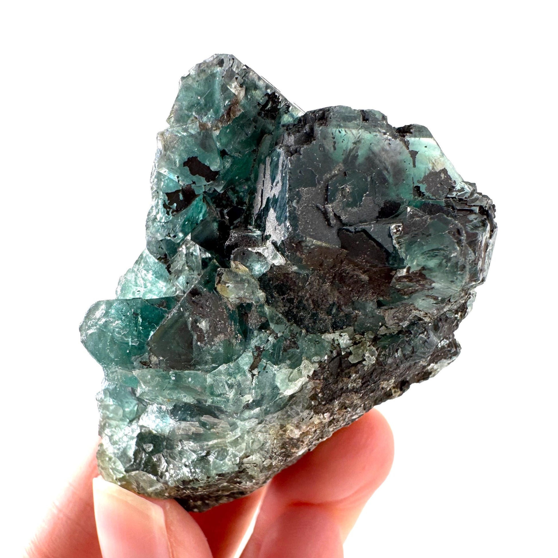 Okorusu Fluorite | blue-green crystal cluster, mineral specimen from Namibia