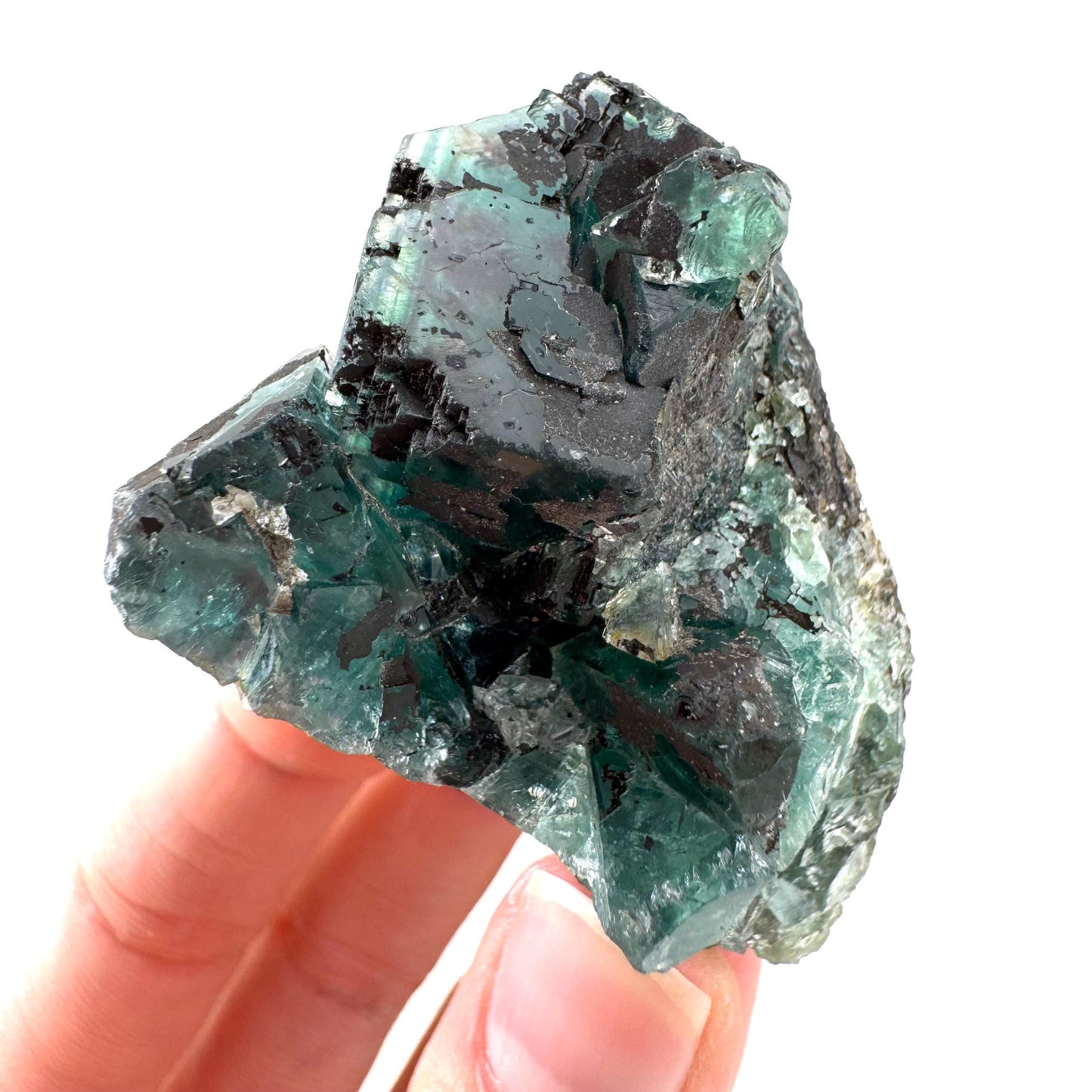 Okorusu Fluorite | blue-green crystal cluster, mineral specimen from Namibia
