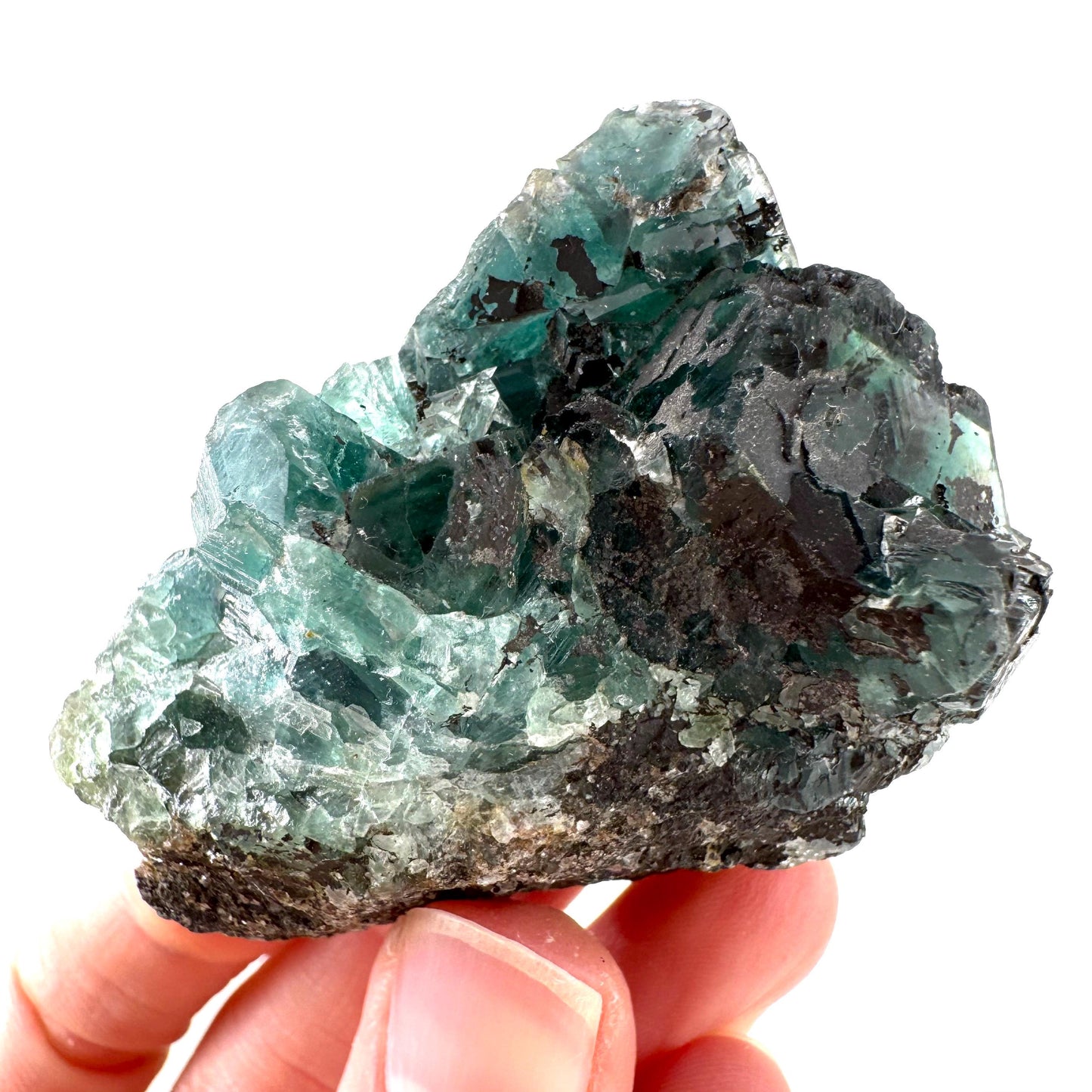 Okorusu Fluorite | blue-green crystal cluster, mineral specimen from Namibia