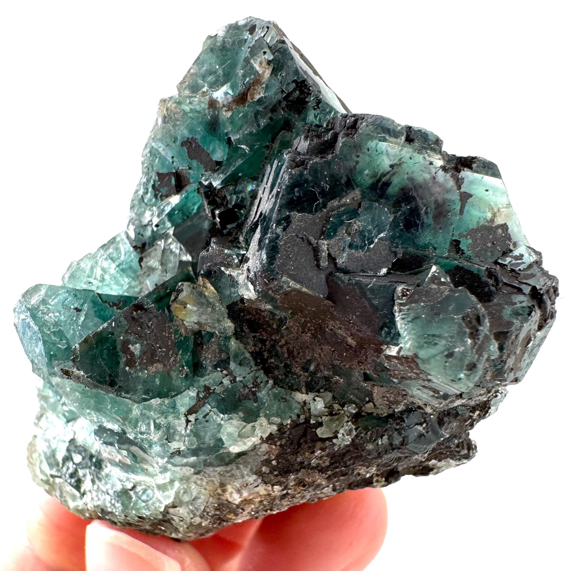 Okorusu Fluorite | blue-green crystal cluster, mineral specimen from Namibia