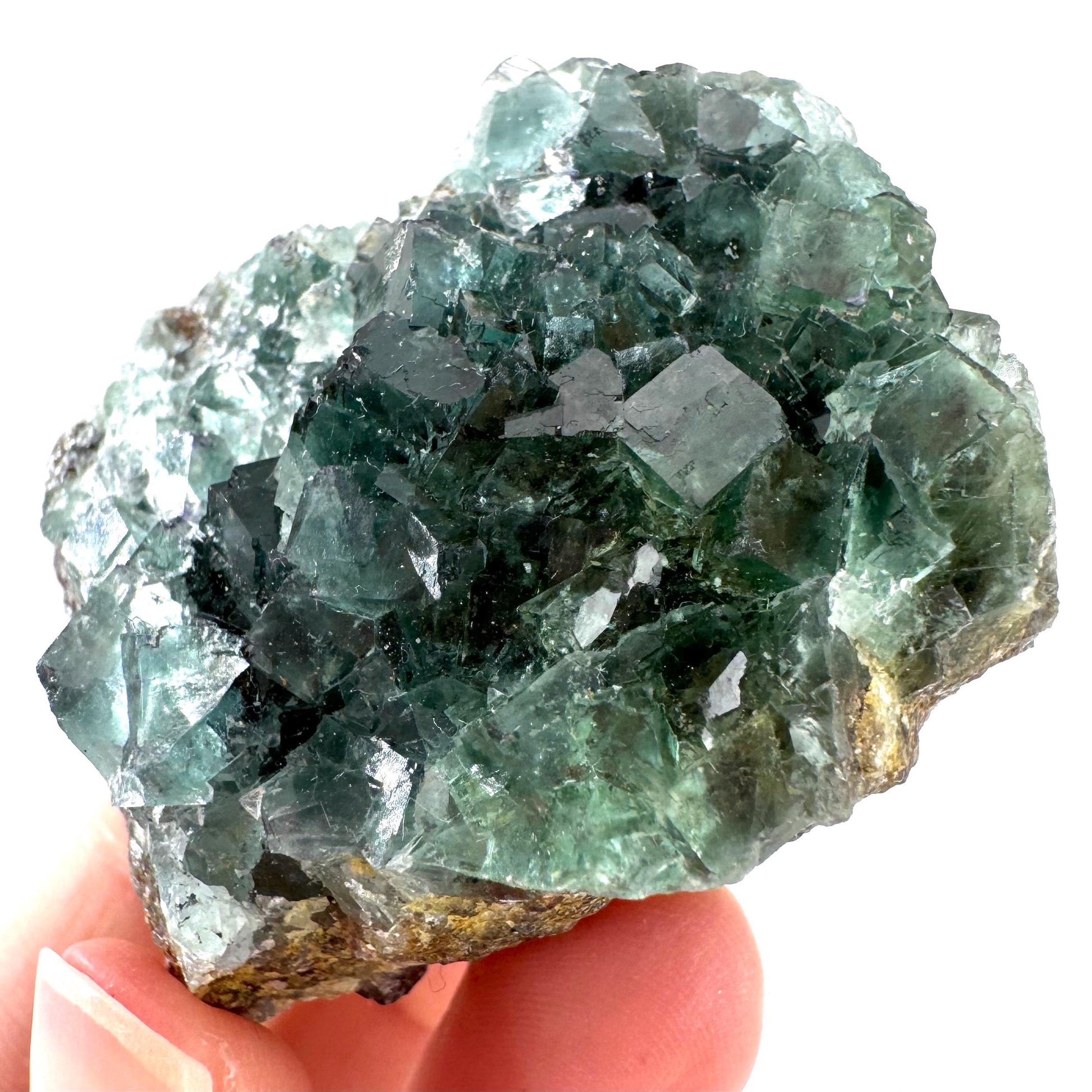 Okorusu Fluorite | green crystal cluster, mineral specimen from Namibia