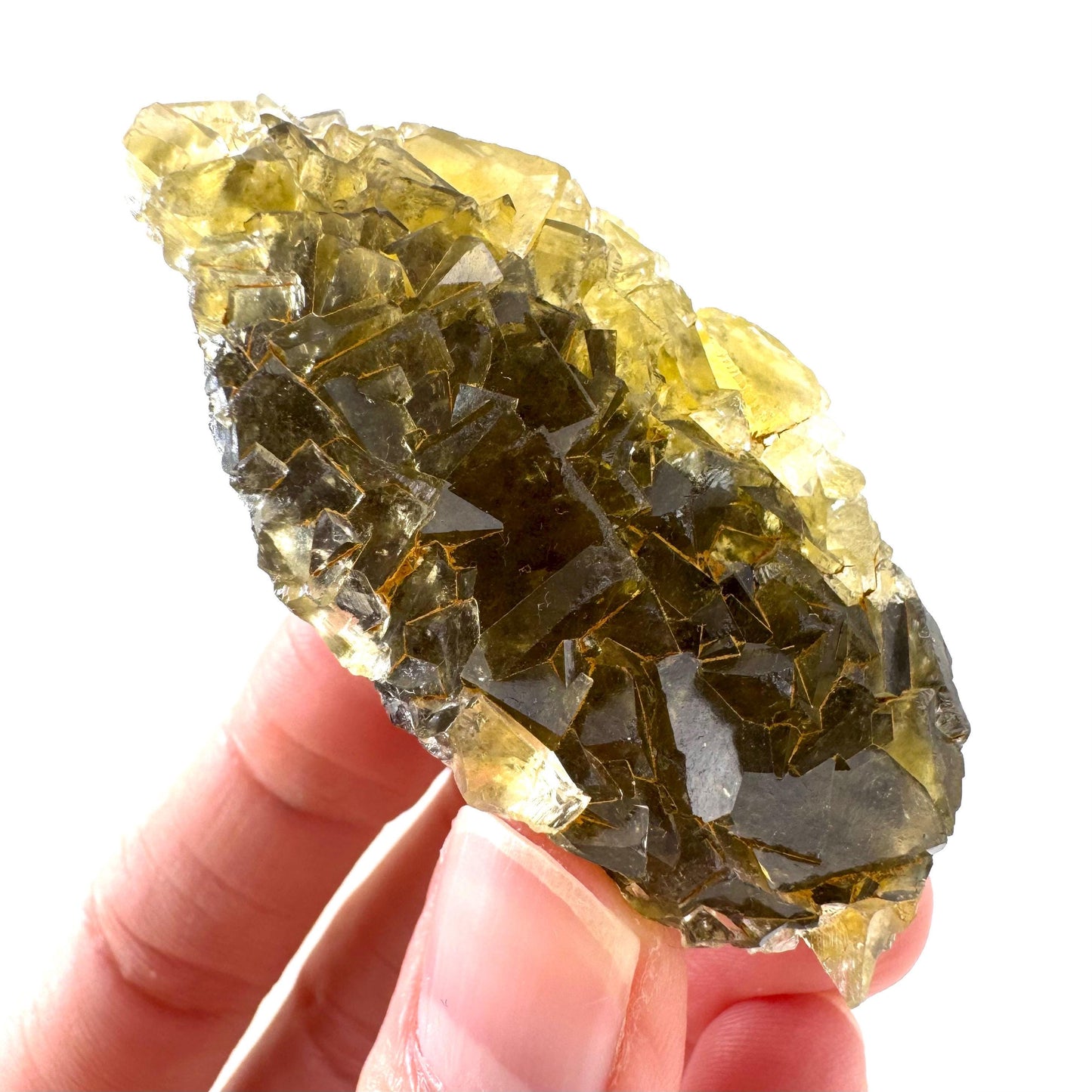 Okorusu Fluorite | “Honey Pocket” yellow crystal cluster, mineral specimen from Namibia
