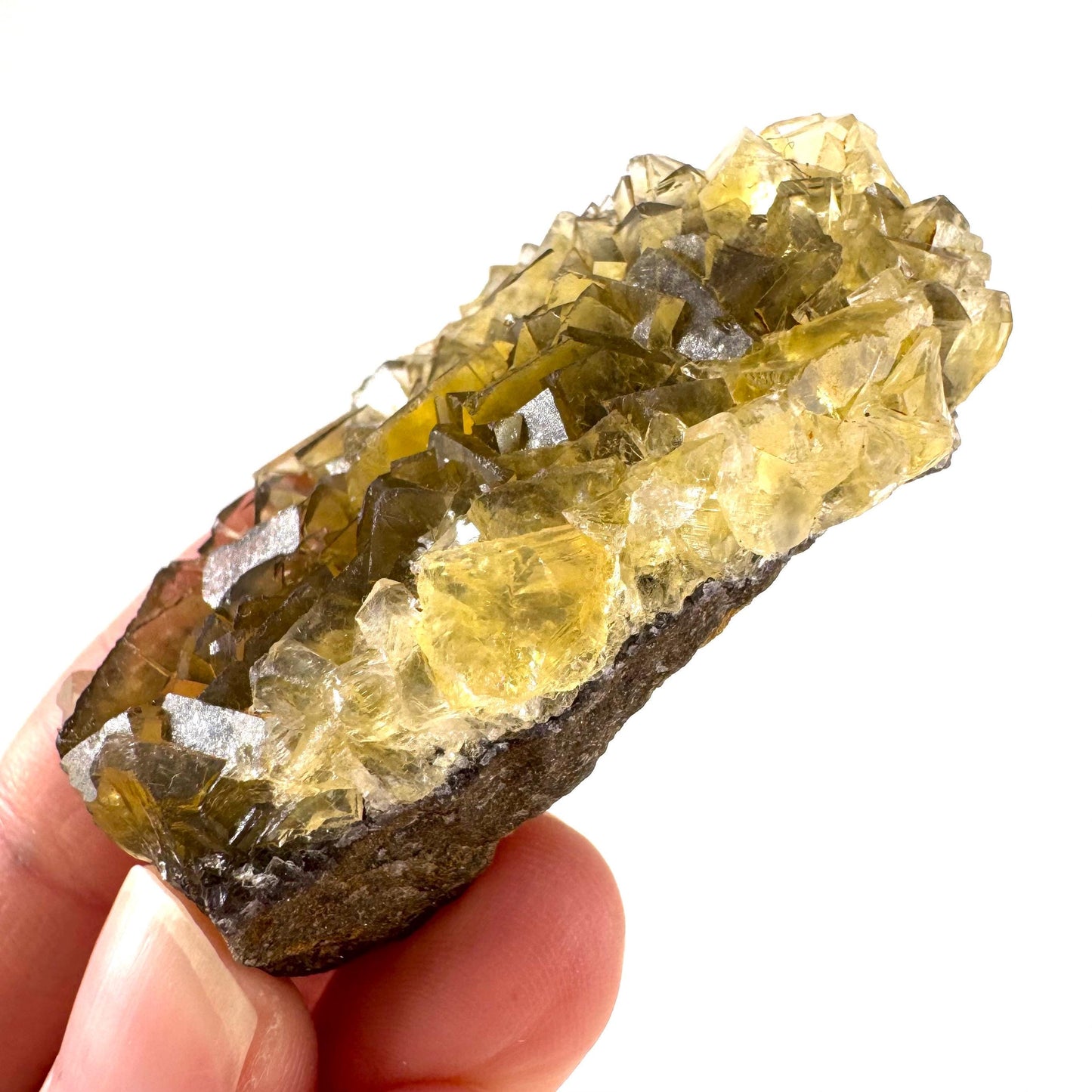 Okorusu Fluorite | “Honey Pocket” yellow crystal cluster, mineral specimen from Namibia