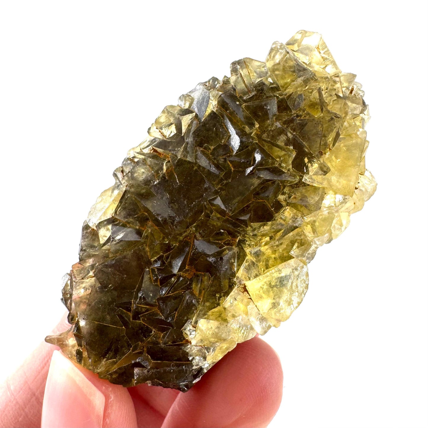 Okorusu Fluorite | “Honey Pocket” yellow crystal cluster, mineral specimen from Namibia