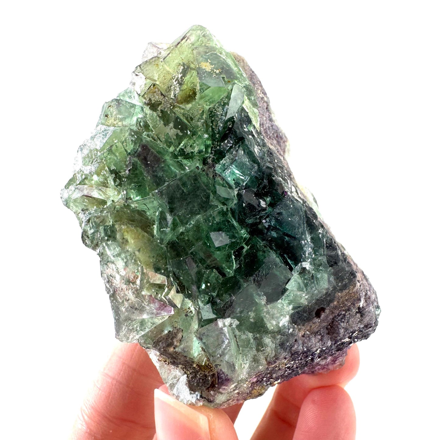 Okorusu Fluorite | green crystal cluster, mineral specimen from Namibia