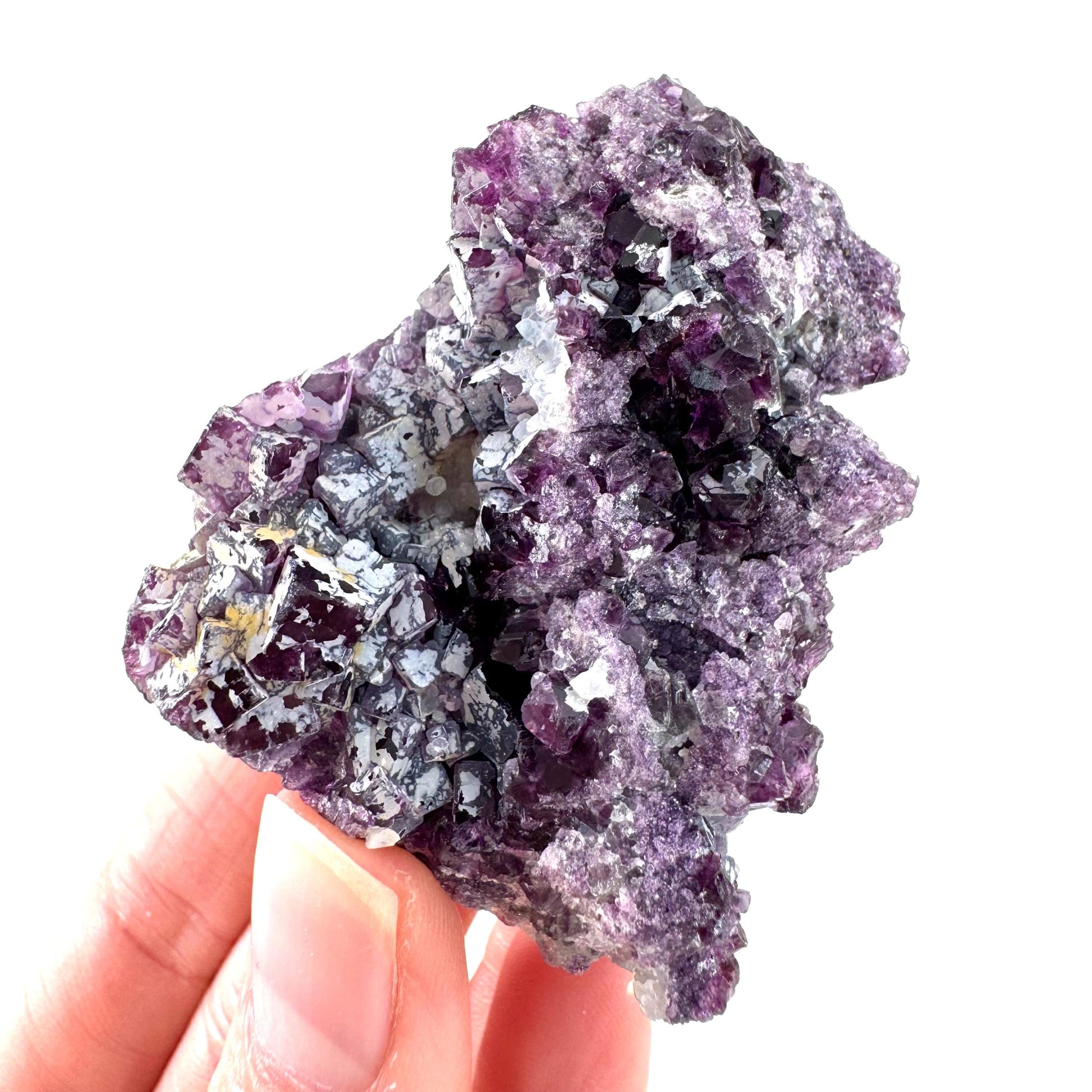 Okorusu Fluorite | purple crystal cluster, mineral specimen from Namibia