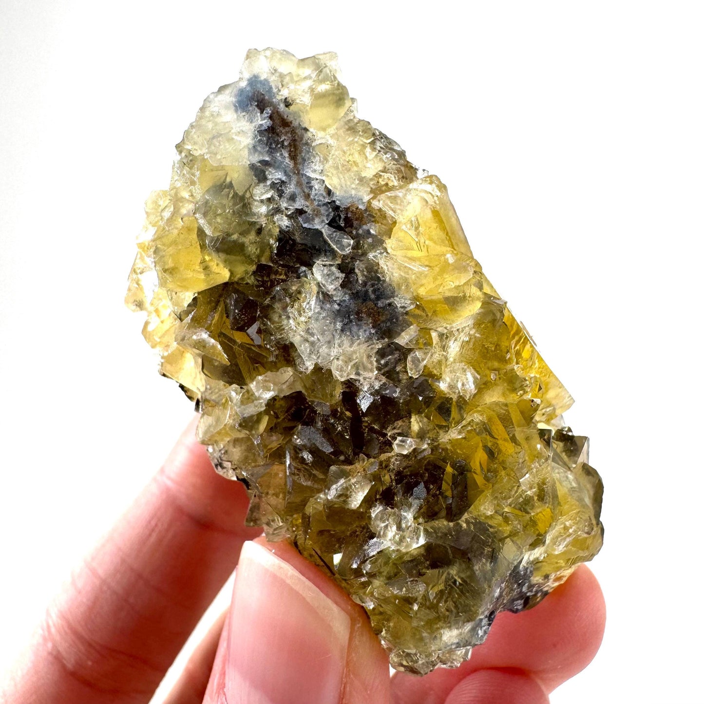 Okorusu Fluorite | “Honey Pocket” yellow crystal cluster, mineral specimen from Namibia