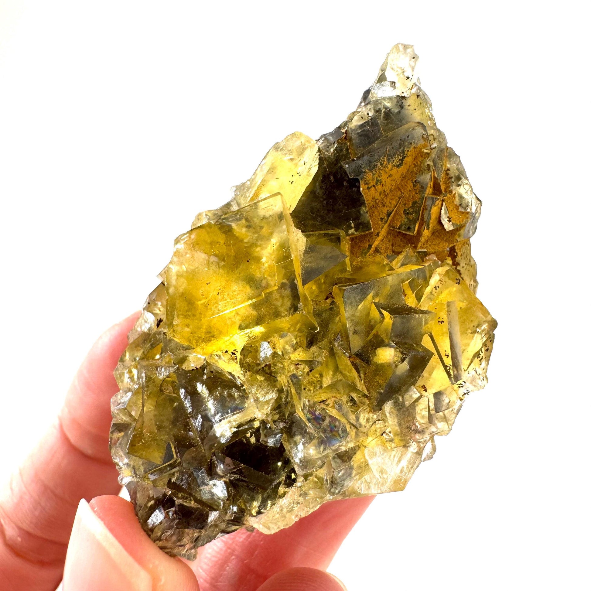 Okorusu Fluorite | “Honey Pocket” yellow crystal cluster, mineral specimen from Namibia