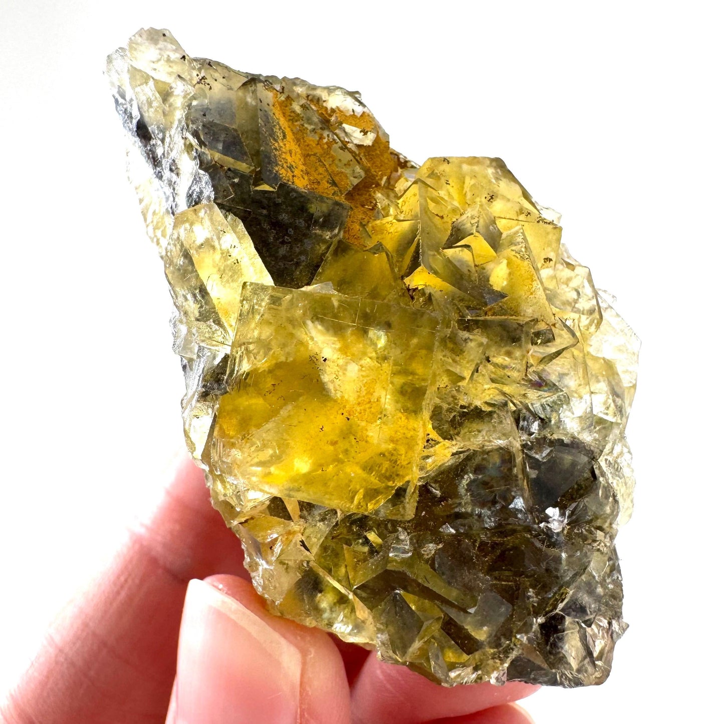 Okorusu Fluorite | “Honey Pocket” yellow crystal cluster, mineral specimen from Namibia
