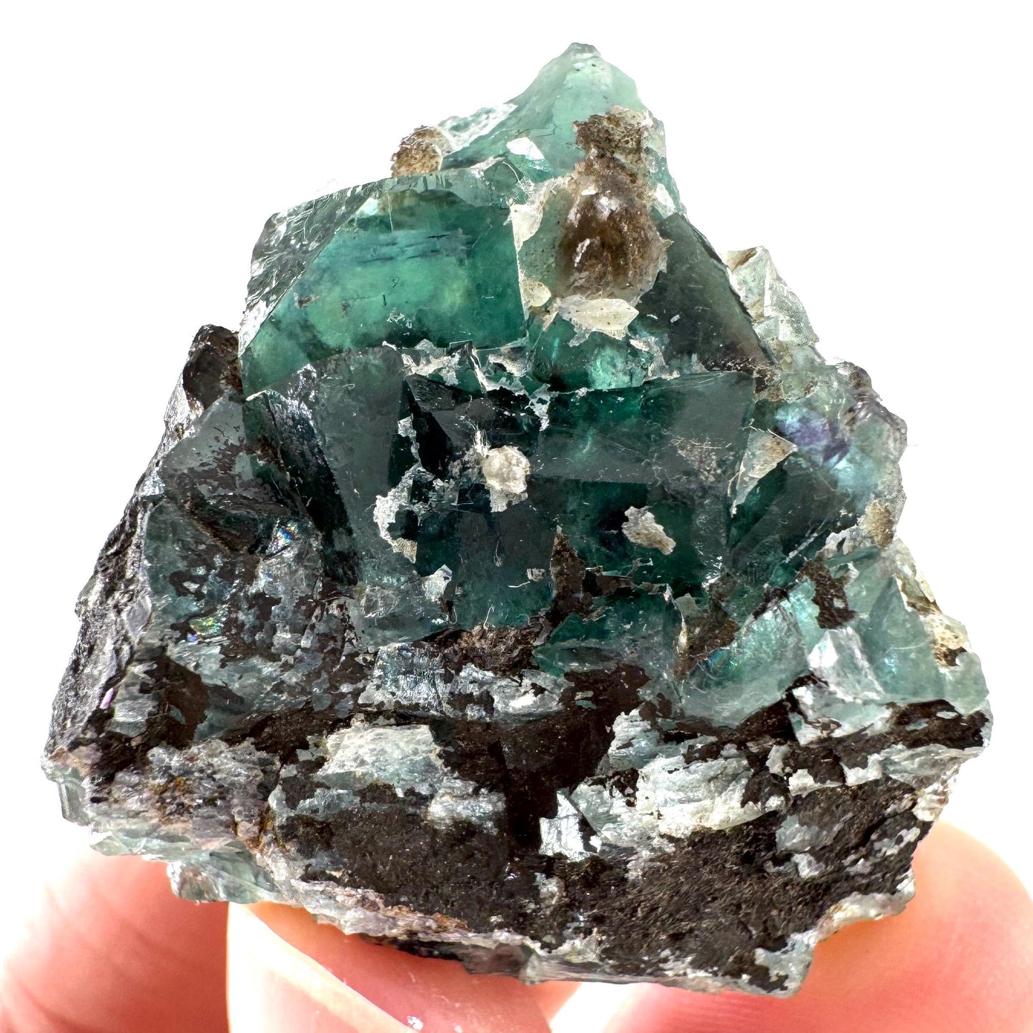 Okorusu Fluorite | blue-green crystal cluster, mineral specimen from Namibia