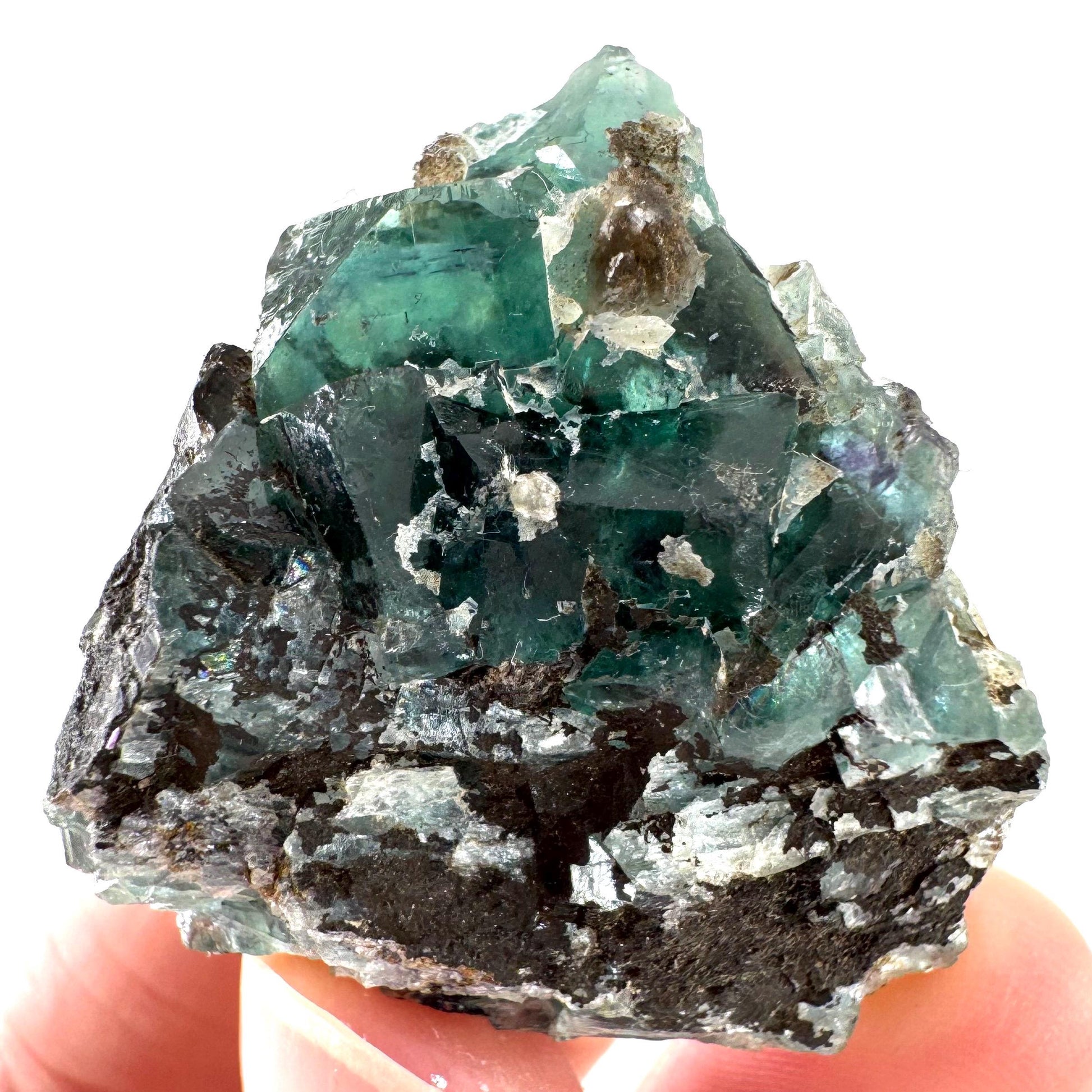 Okorusu Fluorite | blue-green crystal cluster, mineral specimen from Namibia