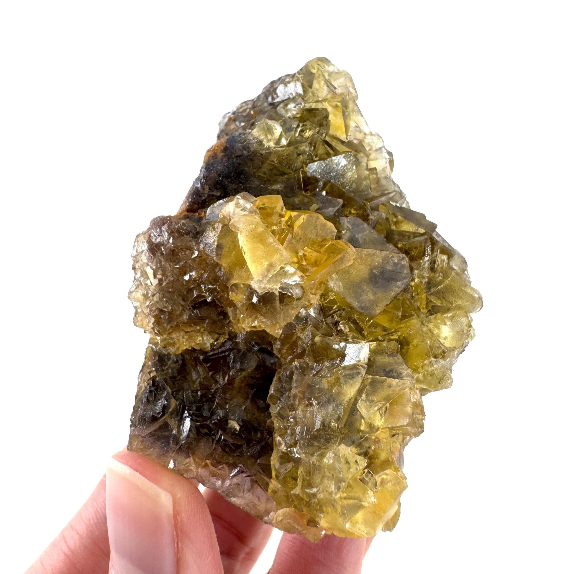 Okorusu Fluorite | “Honey Pocket” yellow crystal cluster, mineral specimen from Namibia