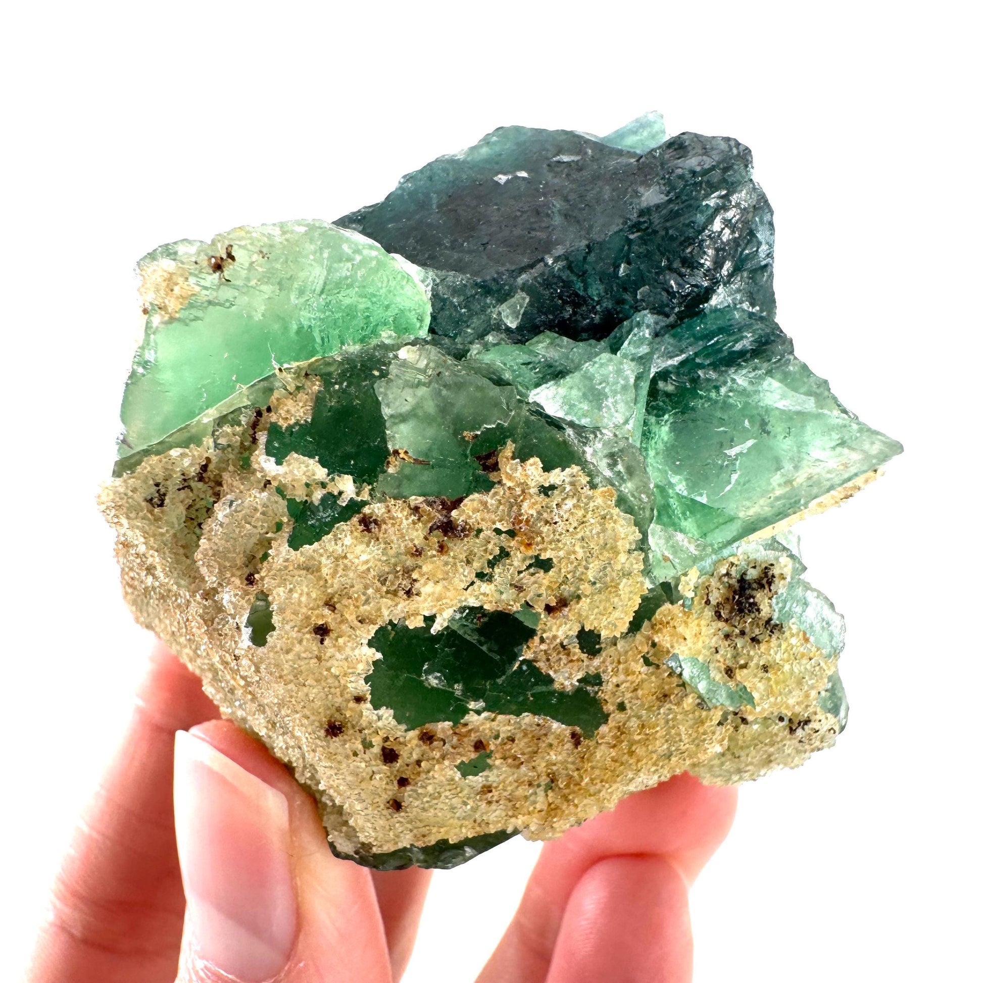 Okorusu Fluorite | blue-green crystal cluster, mineral specimen from Namibia