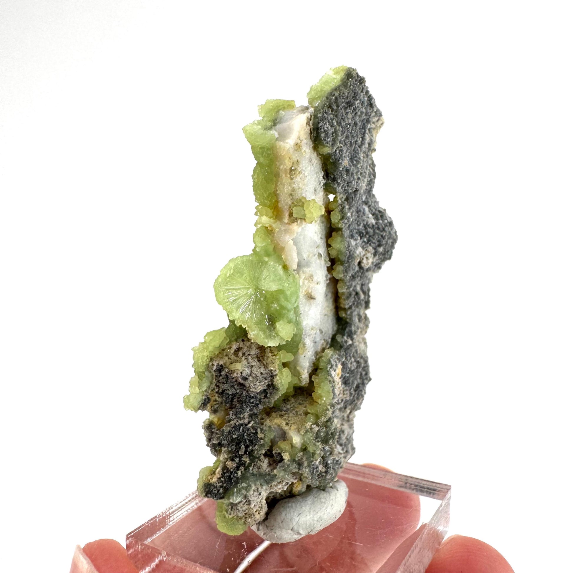 Wavellite (Arkansas, USA) | green crystal cluster, mineral specimen