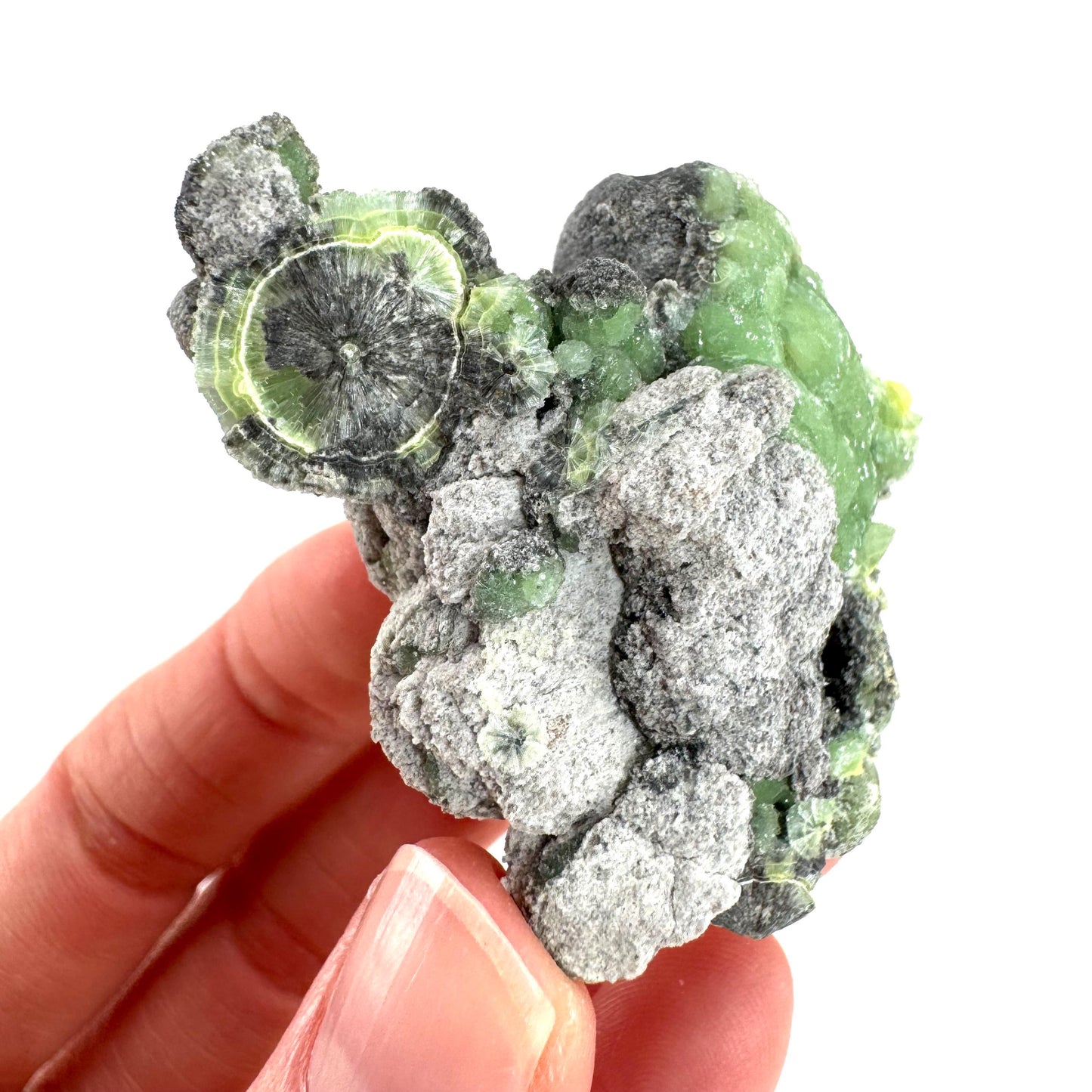 Wavellite (Arkansas, USA) | green crystal cluster, mineral specimen