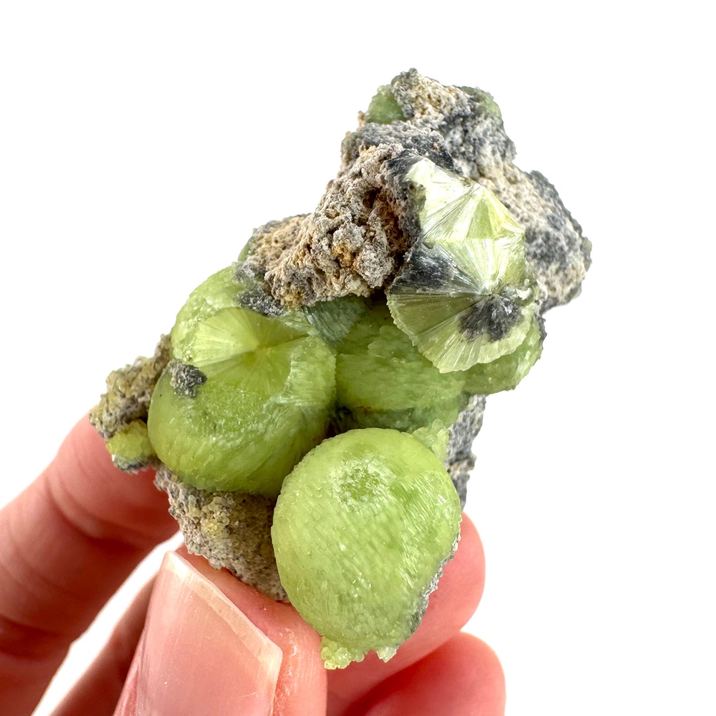 Wavellite (Arkansas, USA) | green crystal cluster, mineral specimen