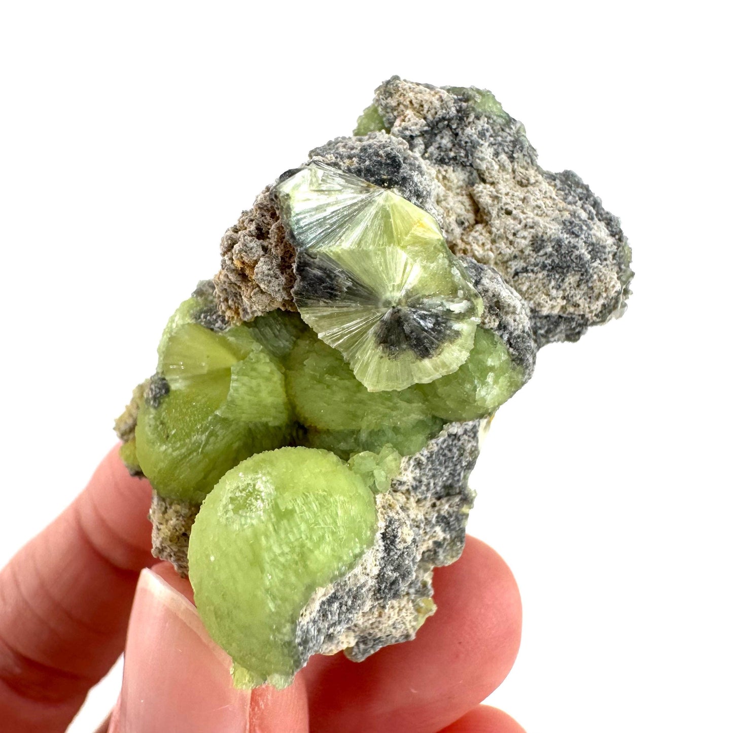 Wavellite (Arkansas, USA) | green crystal cluster, mineral specimen