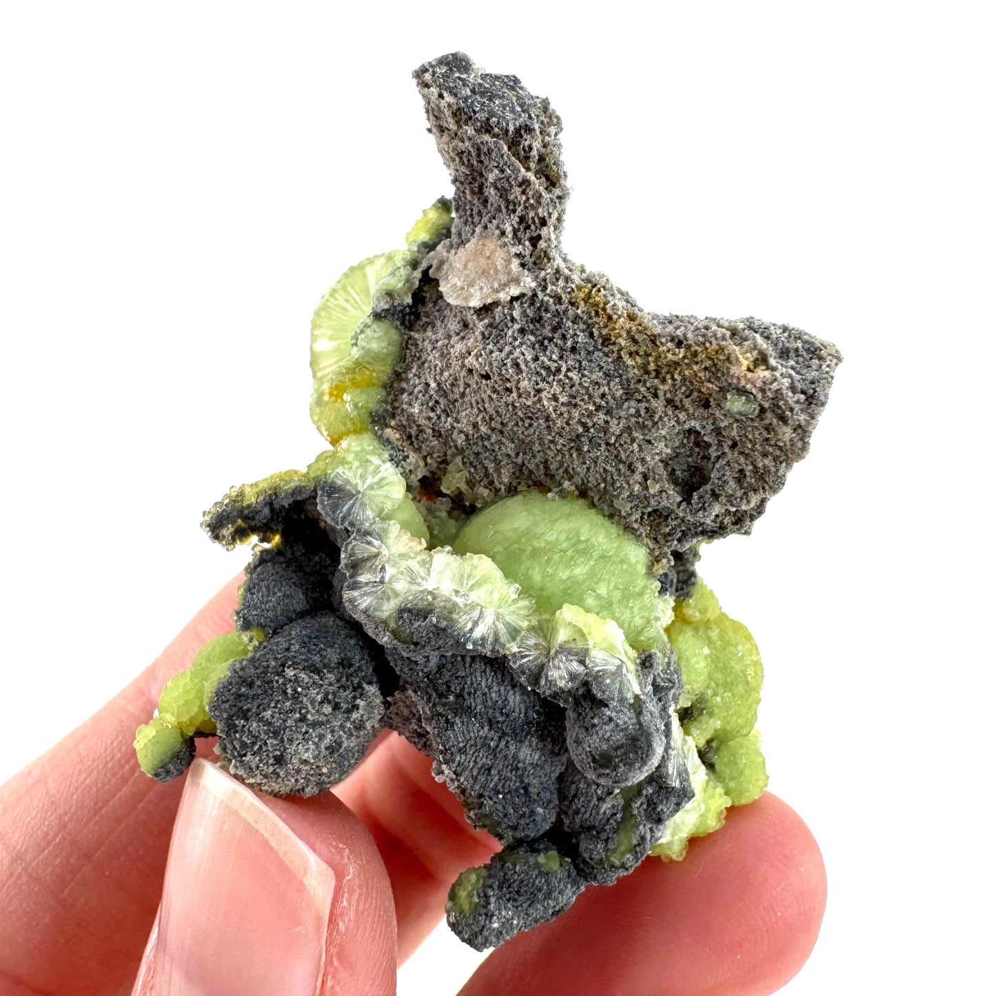 Wavellite (Arkansas, USA) | green crystal cluster, mineral specimen