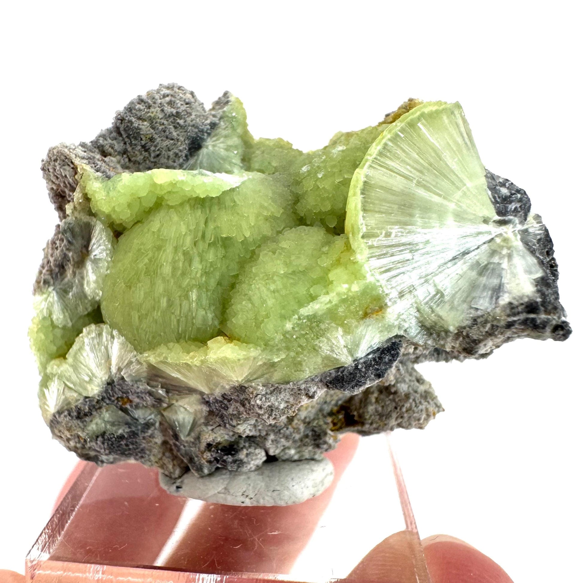 Wavellite (Arkansas, USA) | green crystal cluster, mineral specimen