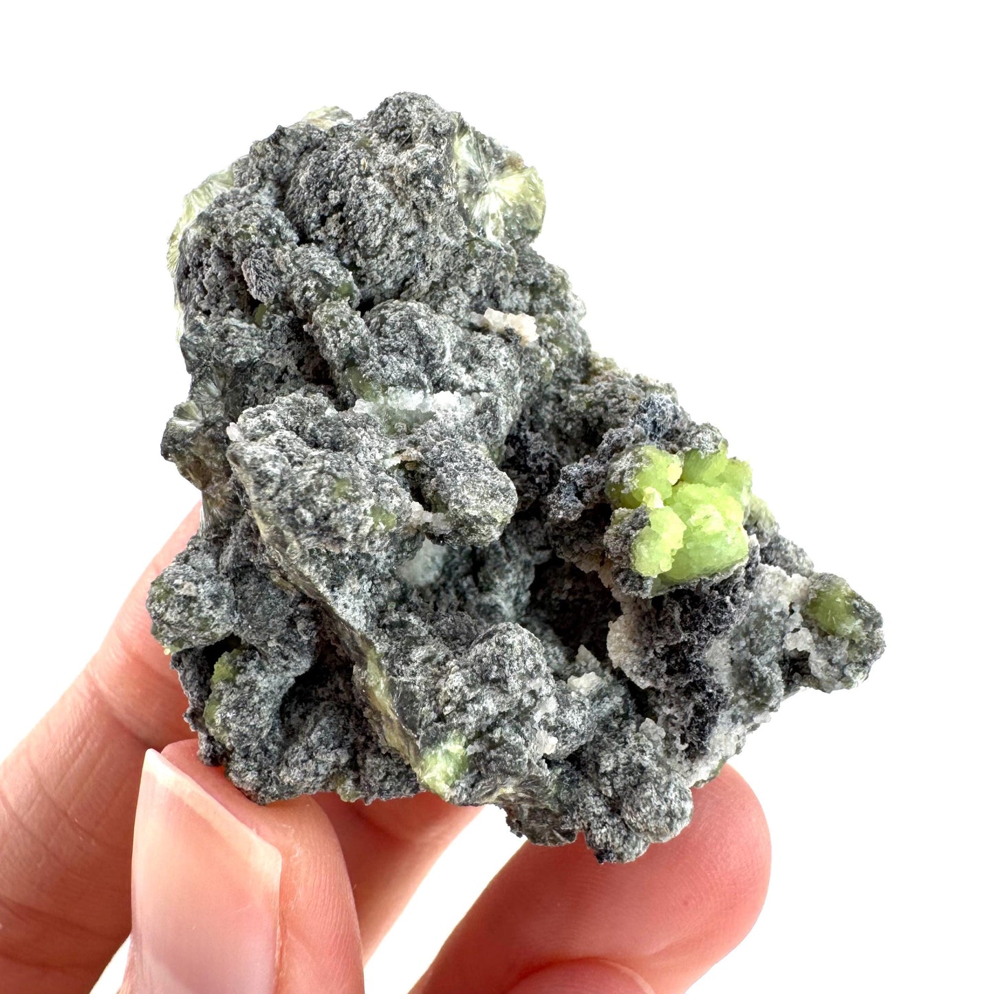 Wavellite (Arkansas, USA) | green crystal cluster, mineral specimen