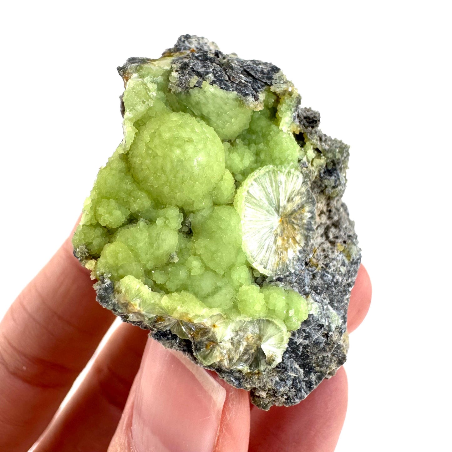 Wavellite (Arkansas, USA) | green crystal cluster, mineral specimen