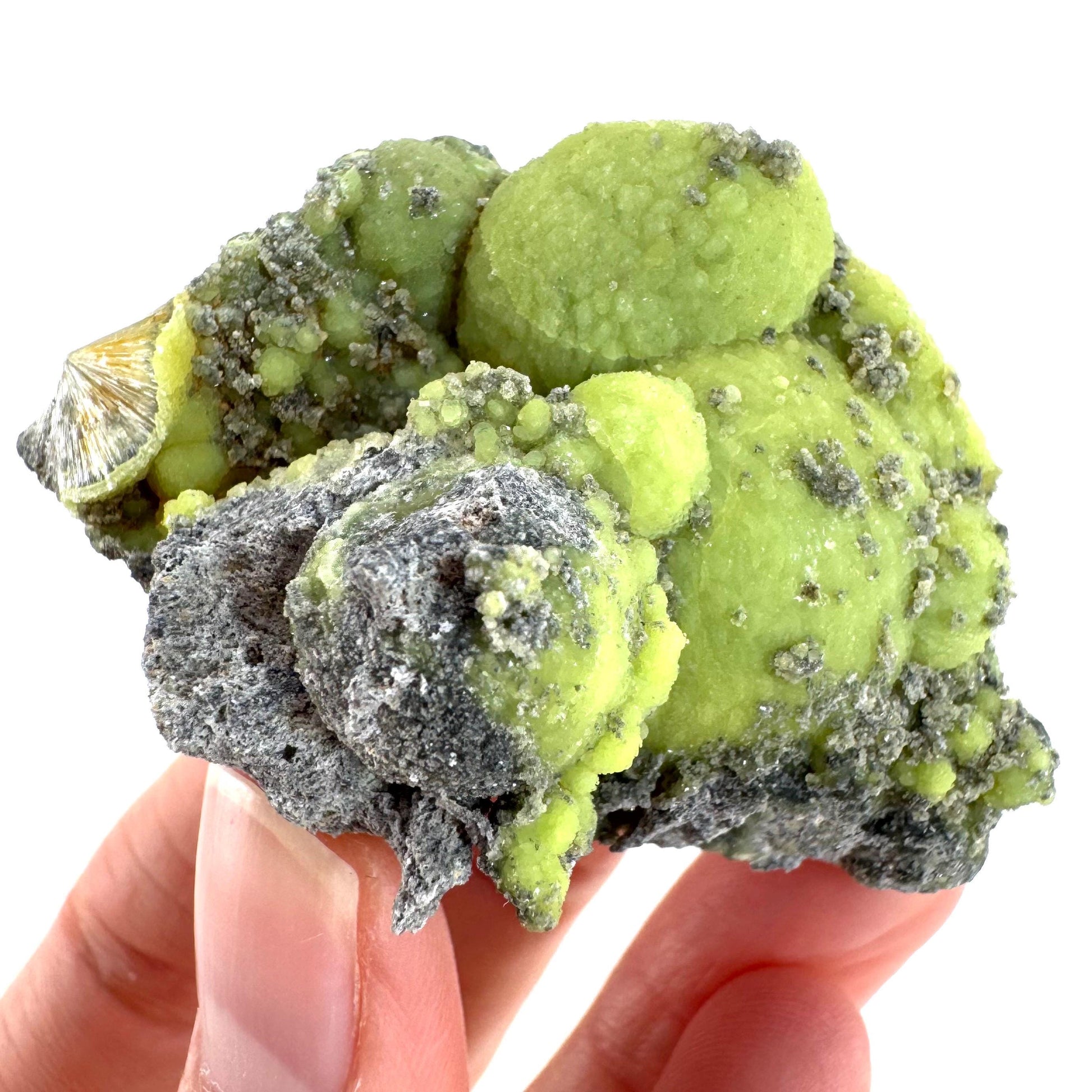 Wavellite (Arkansas, USA) | green crystal cluster, mineral specimen