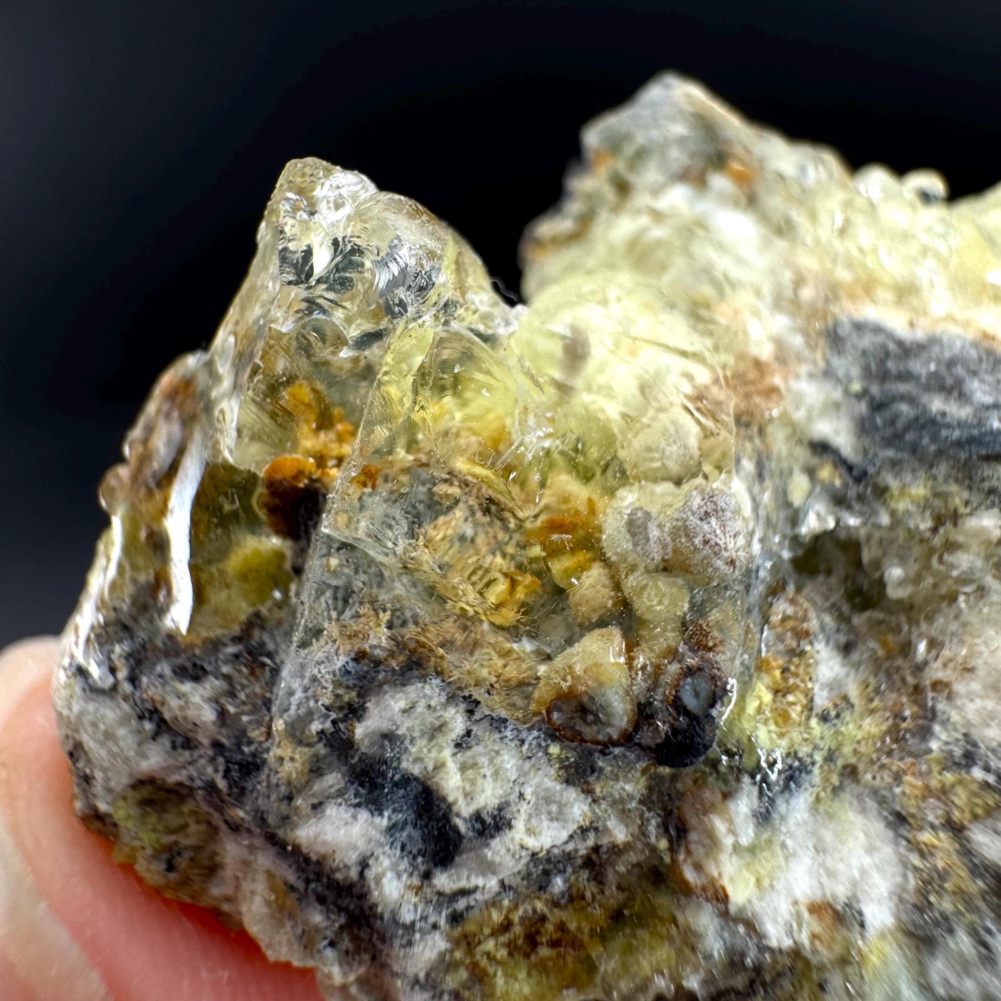 Hyalite Opal on Matrix | UV reactive crystal, green fluorescent mineral specimen from Namibia