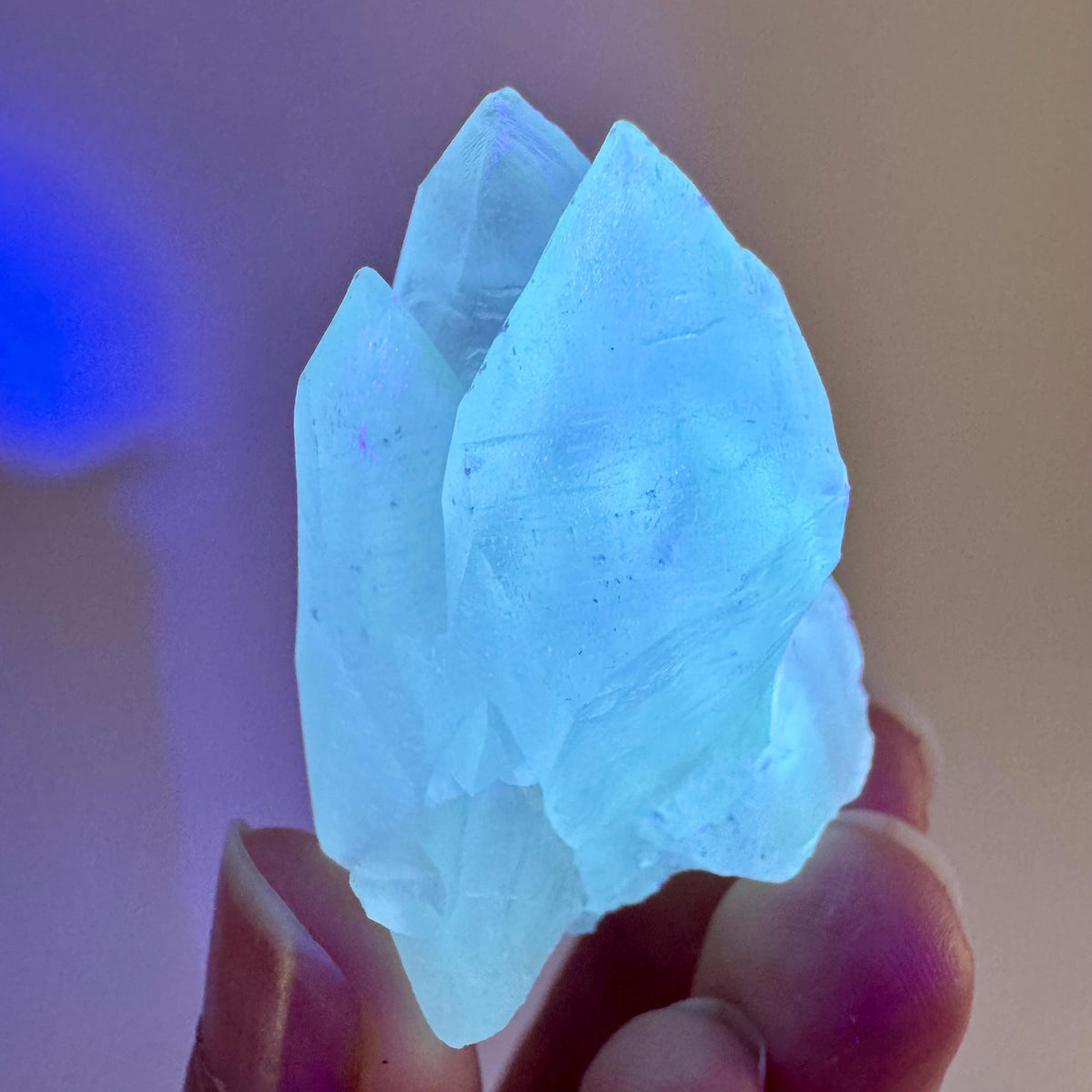 Fluorescent Calcite | UV-reactive crystal, natural mineral specimen from Indonesia