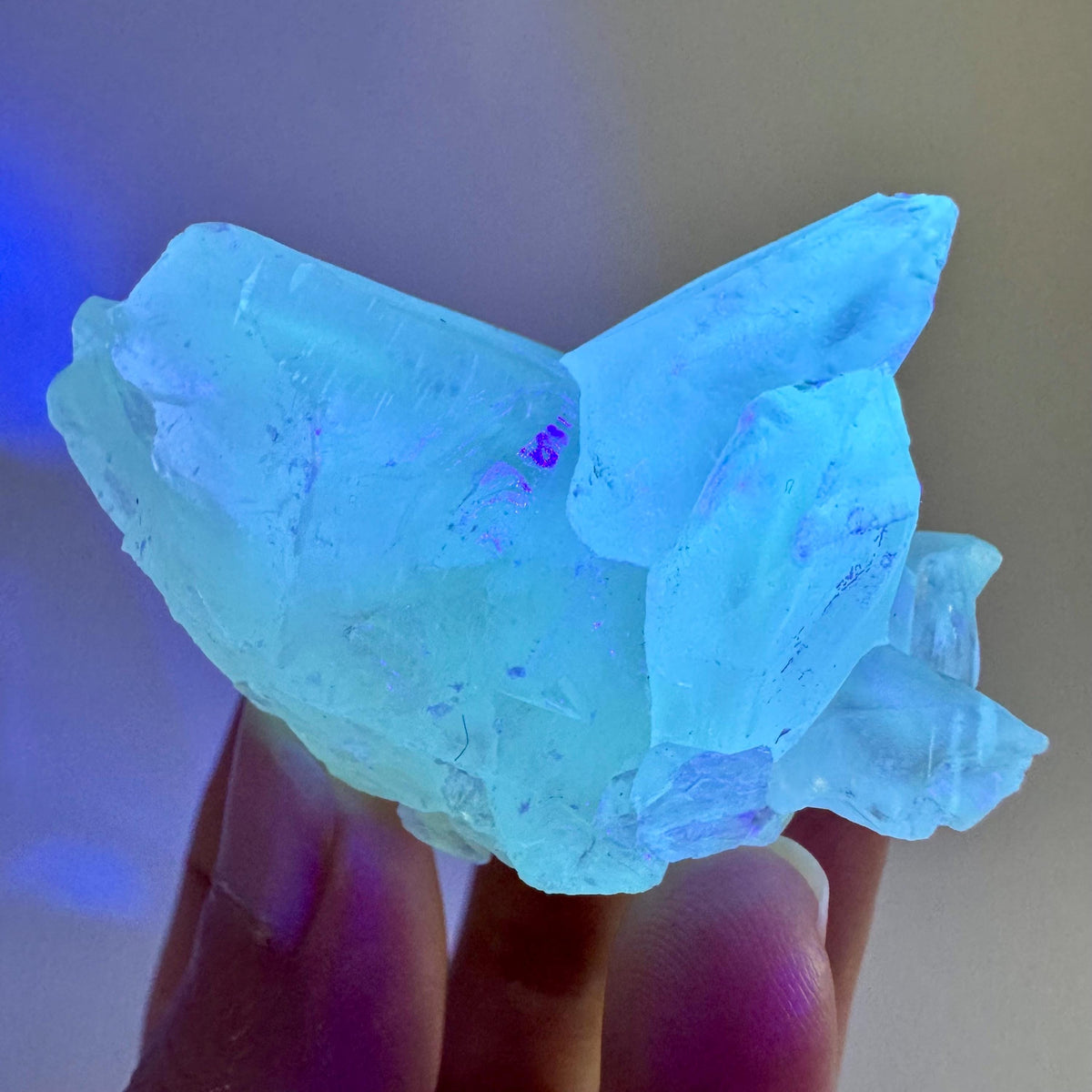 Fluorescent Calcite | UV-reactive crystal, natural mineral specimen from Indonesia