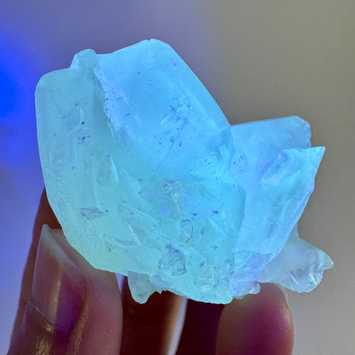Fluorescent Calcite | UV-reactive crystal, natural mineral specimen from Indonesia