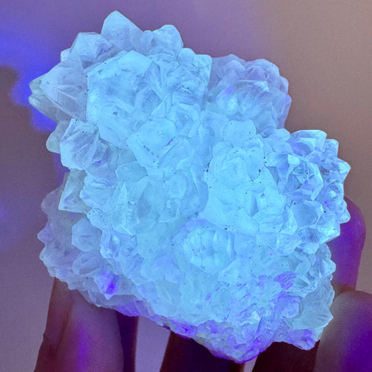 Fluorescent Calcite | UV-reactive crystal, natural mineral specimen from Indonesia