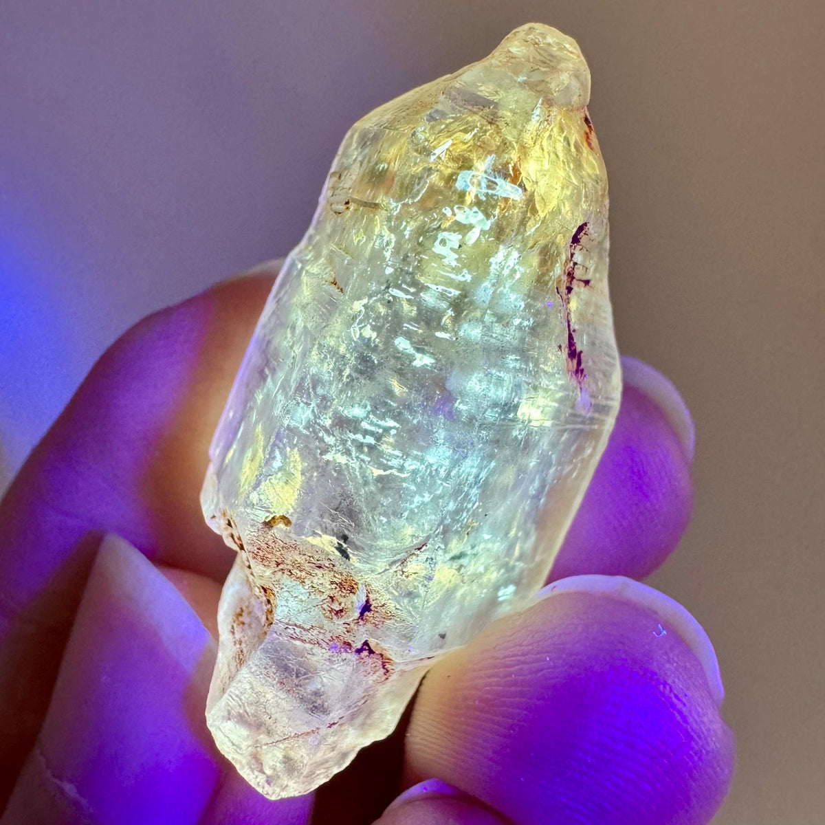 Petroleum Quartz | UV reactive firefly crystal, fluorescent mineral specimen from Madagascar