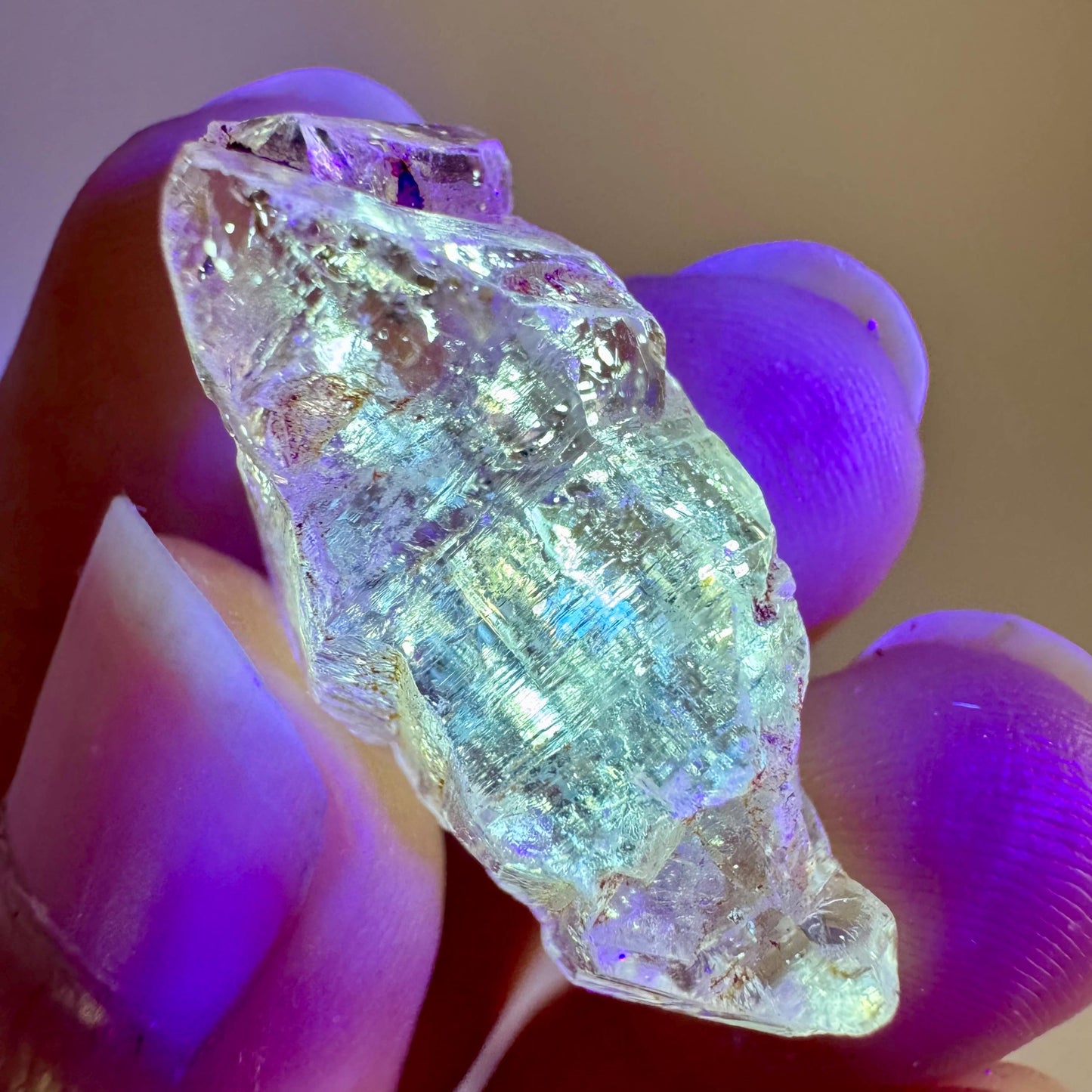 Petroleum Quartz | UV reactive firefly crystal, fluorescent mineral specimen from Madagascar