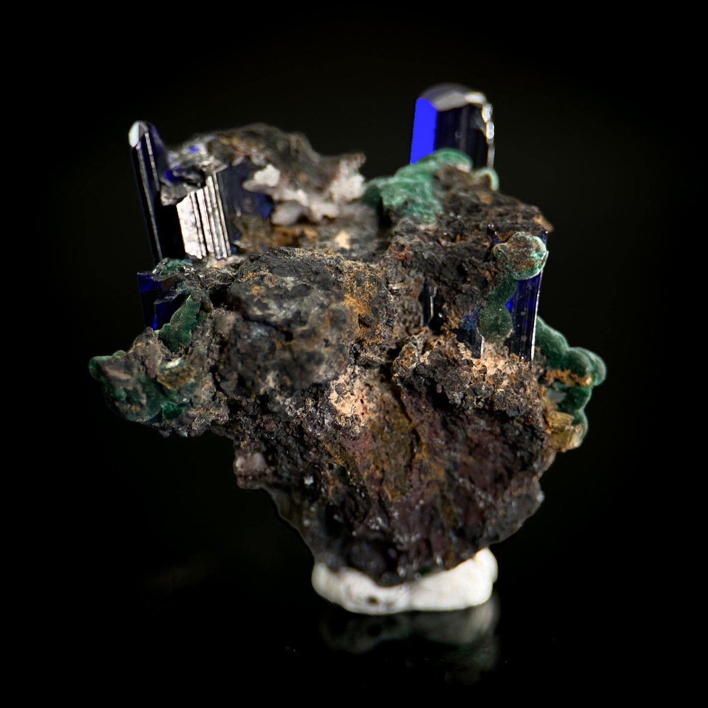 Azurite with Malachite | blue crystal, mineral specimen from Tsumeb Mine, Namibia