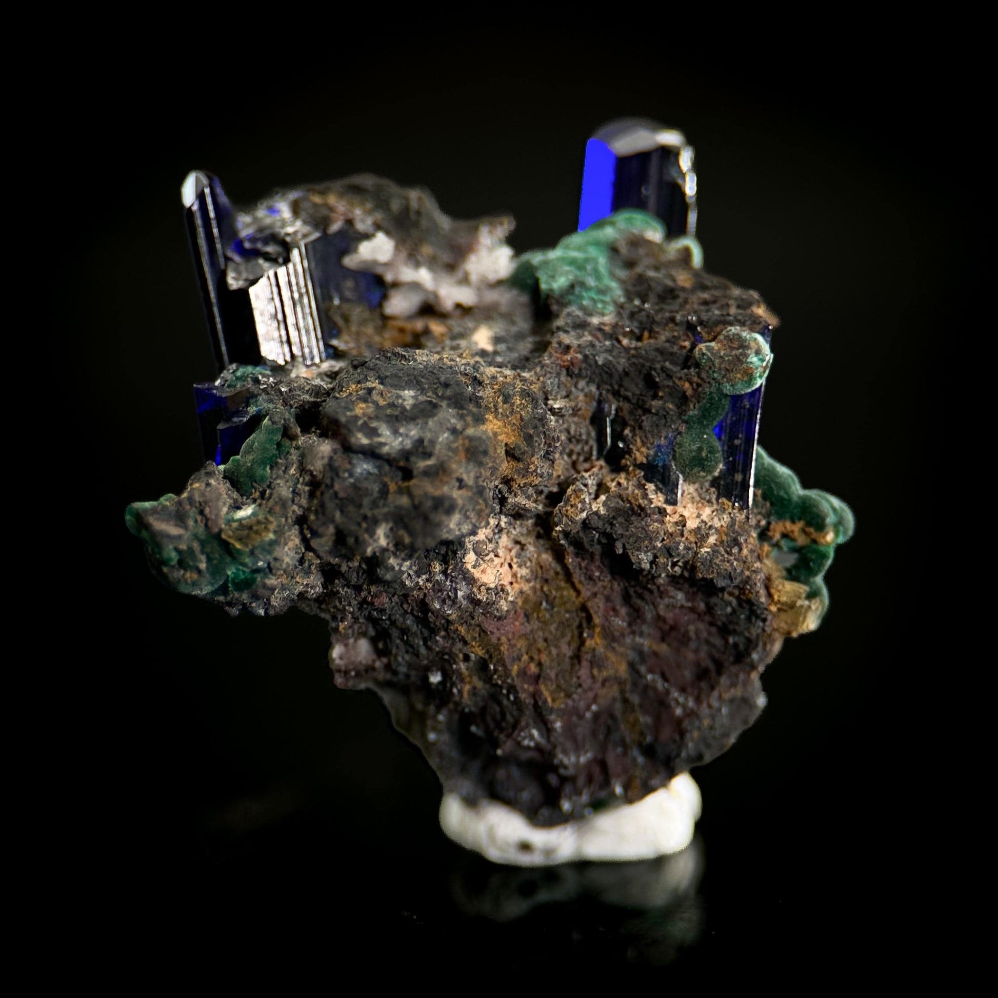 Azurite with Malachite | blue crystal, mineral specimen from Tsumeb Mine, Namibia