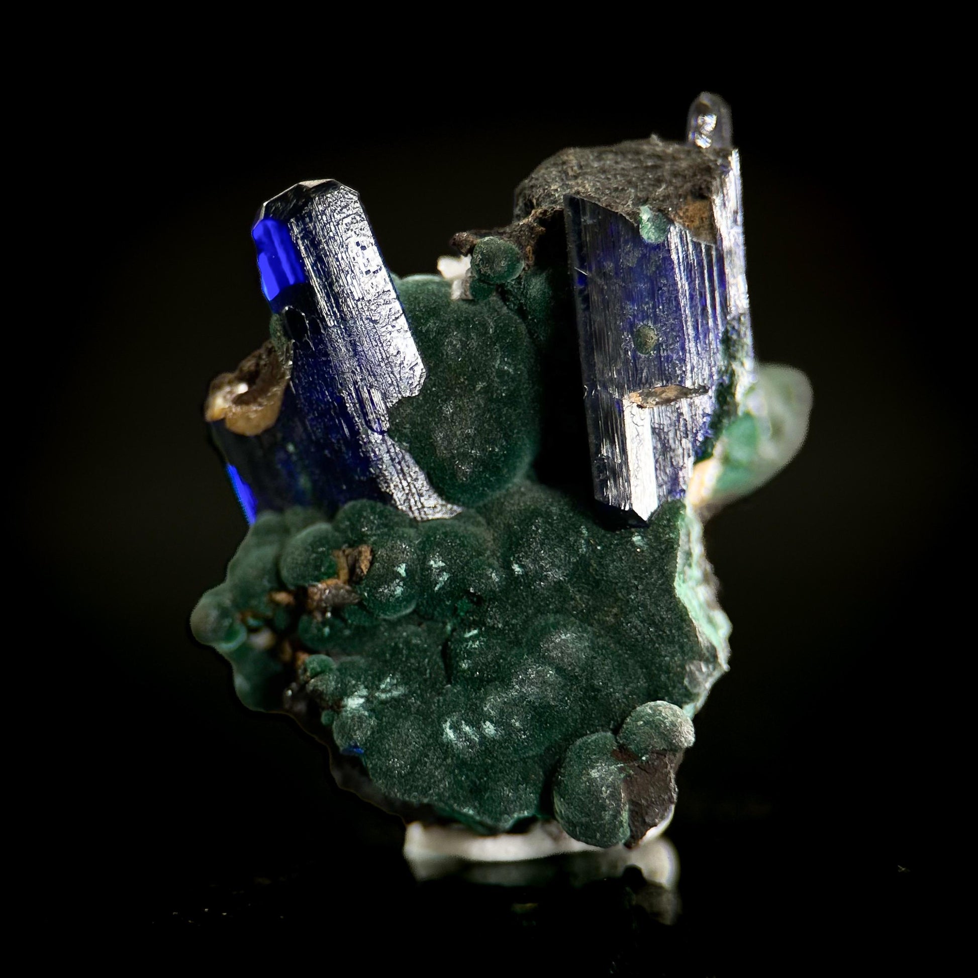 Azurite with Malachite | blue crystal, mineral specimen from Tsumeb Mine, Namibia