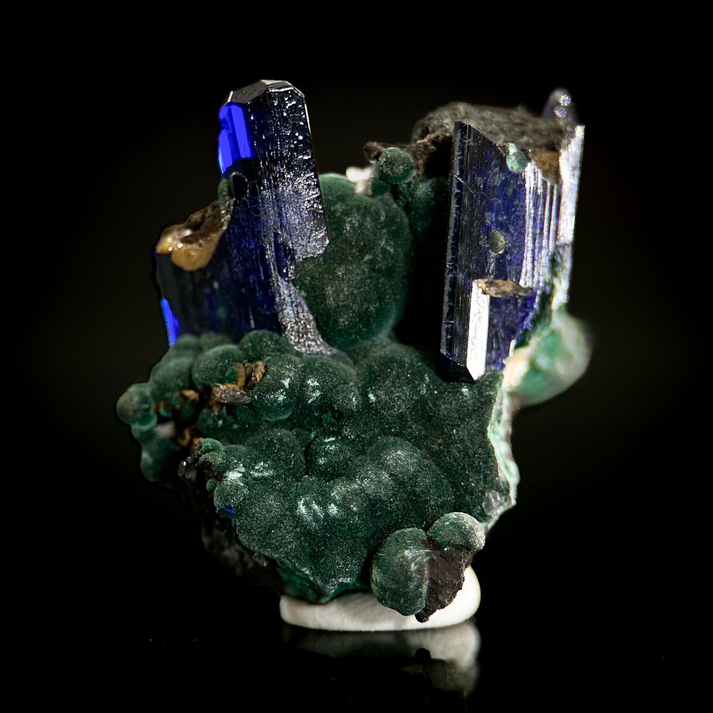 Azurite with Malachite | blue crystal, mineral specimen from Tsumeb Mine, Namibia