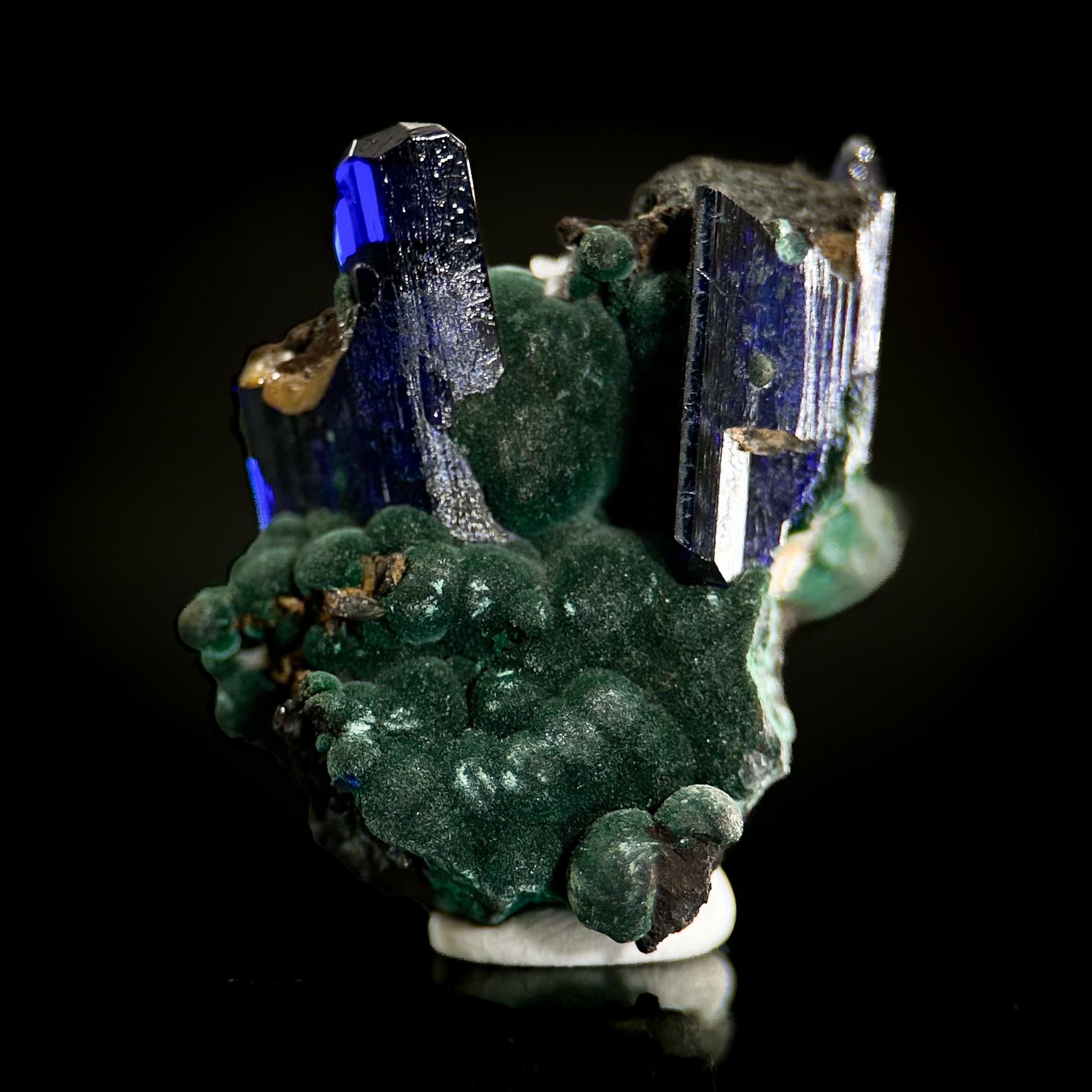 Azurite with Malachite | blue crystal, mineral specimen from Tsumeb Mine, Namibia