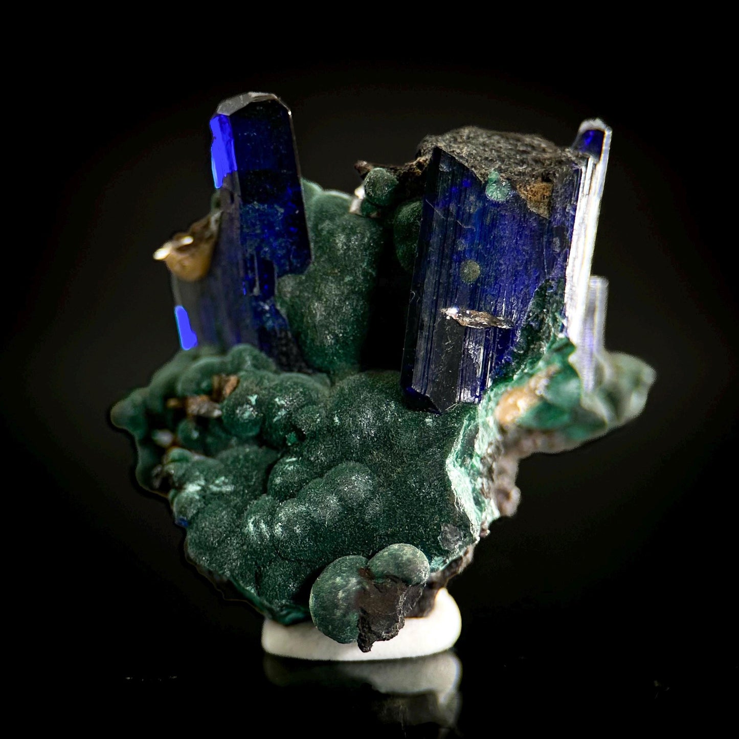 Azurite with Malachite | blue crystal, mineral specimen from Tsumeb Mine, Namibia