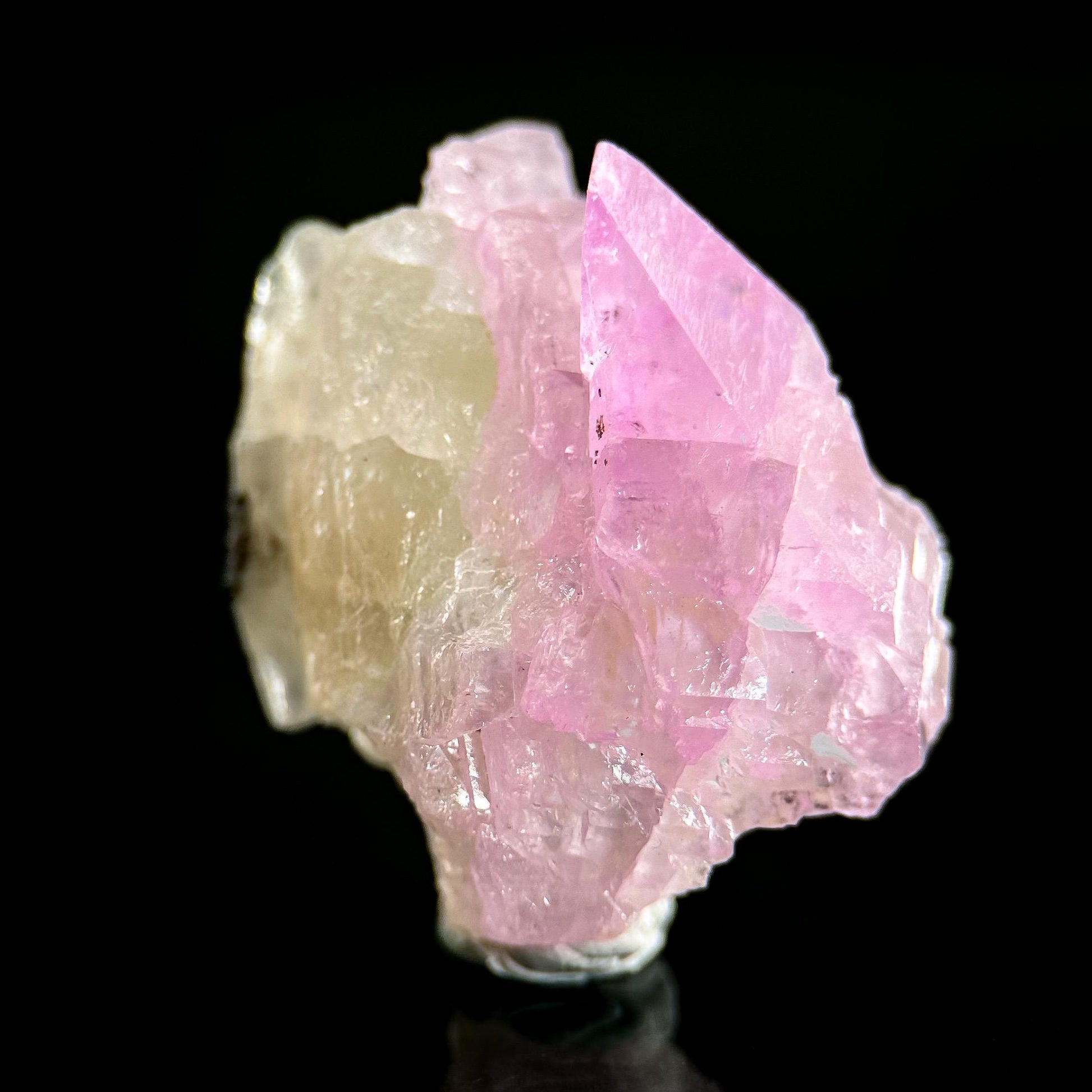 Gem Cobaltoan Calcite | translucent pink cobaltoan crystal cluster, mineral specimen