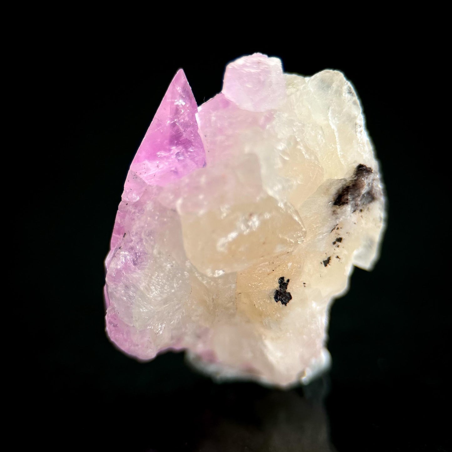 Gem Cobaltoan Calcite | translucent pink cobaltoan crystal cluster, mineral specimen