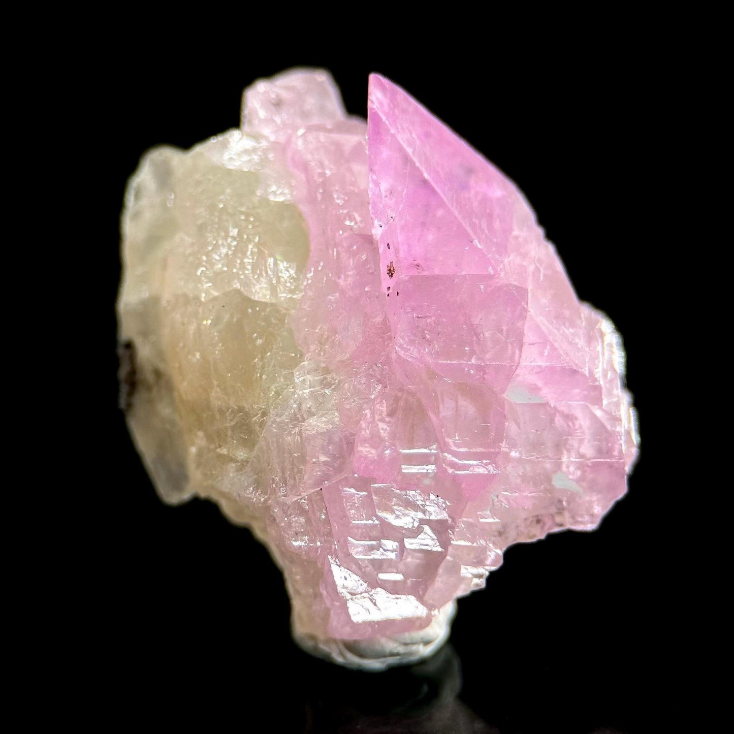 Gem Cobaltoan Calcite | translucent pink cobaltoan crystal cluster, mineral specimen