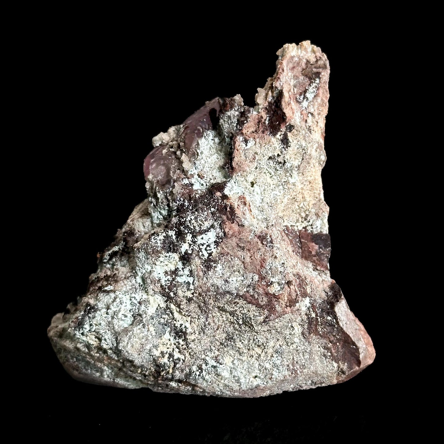 Gem Cobaltoan Calcite with Bisbeeite | translucent pink crystal cluster, mineral specimen