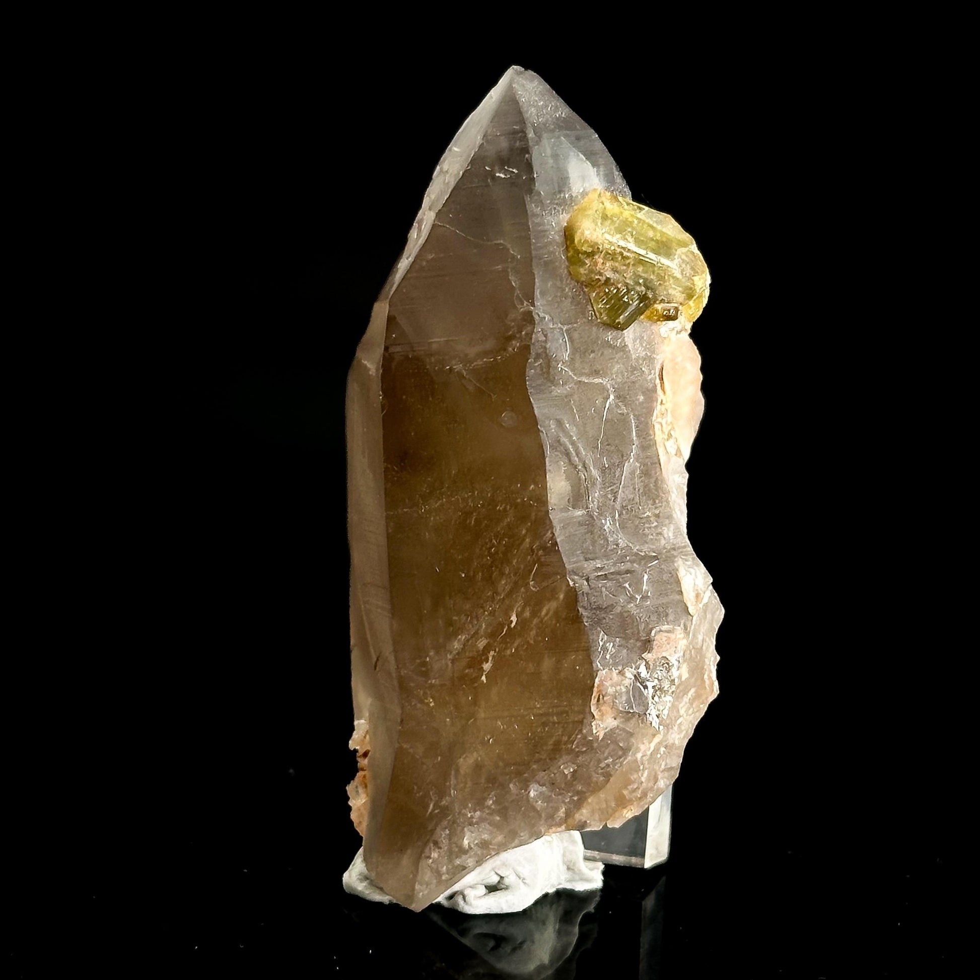 Chrysoberyl on Smoky Quartz | Yellow Crystal, Rare Mineral Specimen from Madagascar