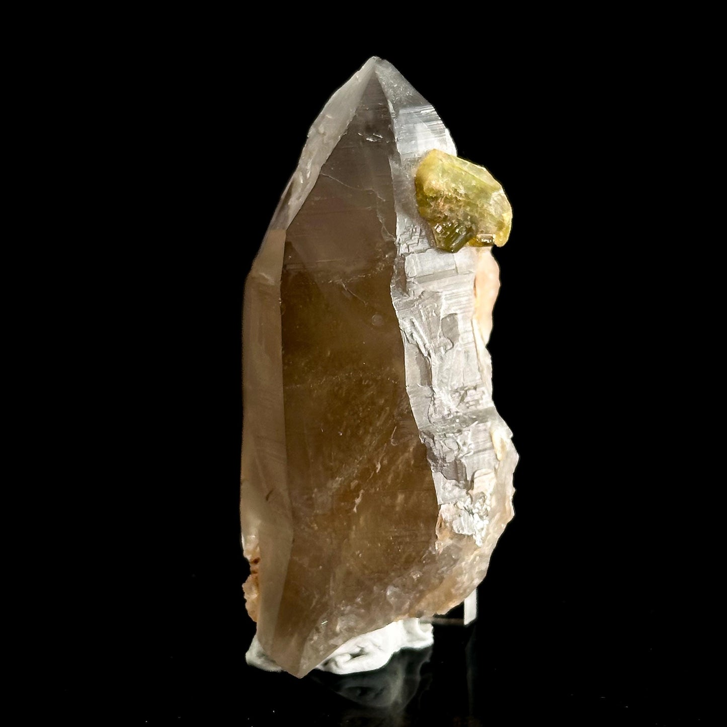 Chrysoberyl on Smoky Quartz | Yellow Crystal, Rare Mineral Specimen from Madagascar