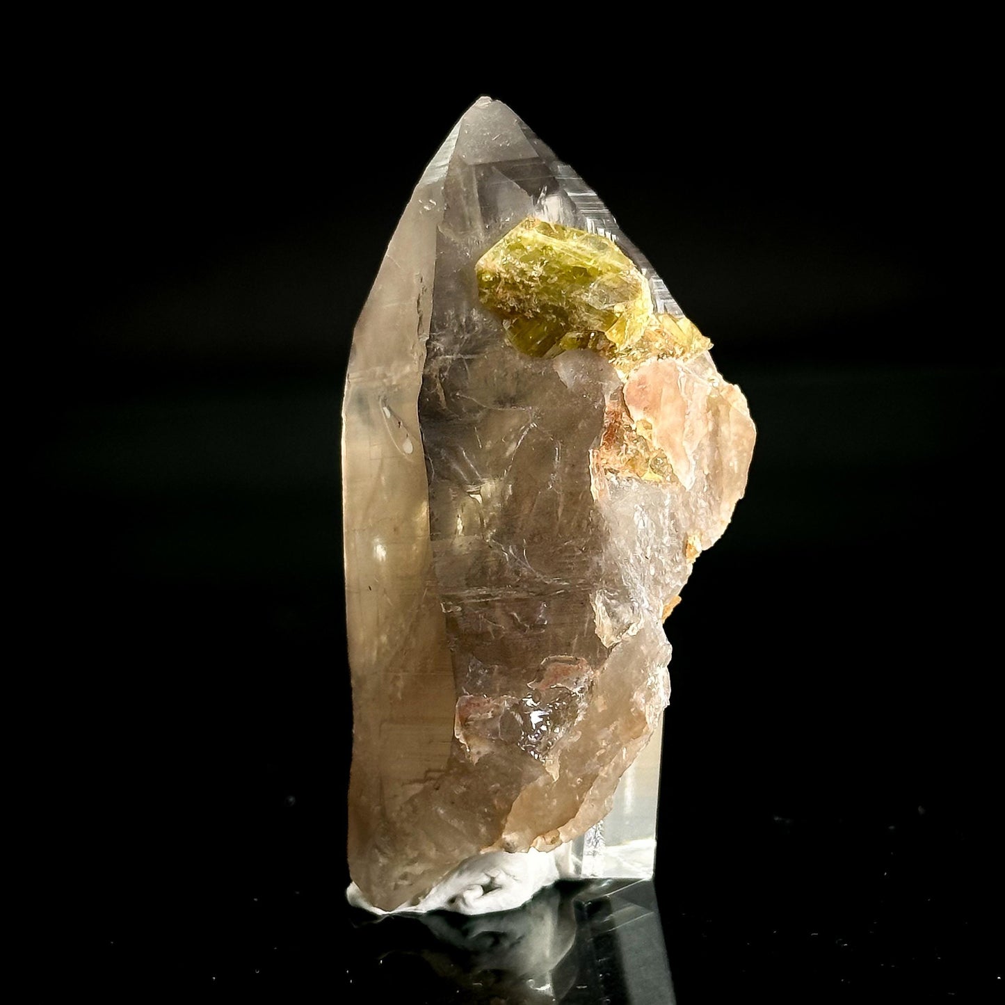 Chrysoberyl on Smoky Quartz | Yellow Crystal, Rare Mineral Specimen from Madagascar