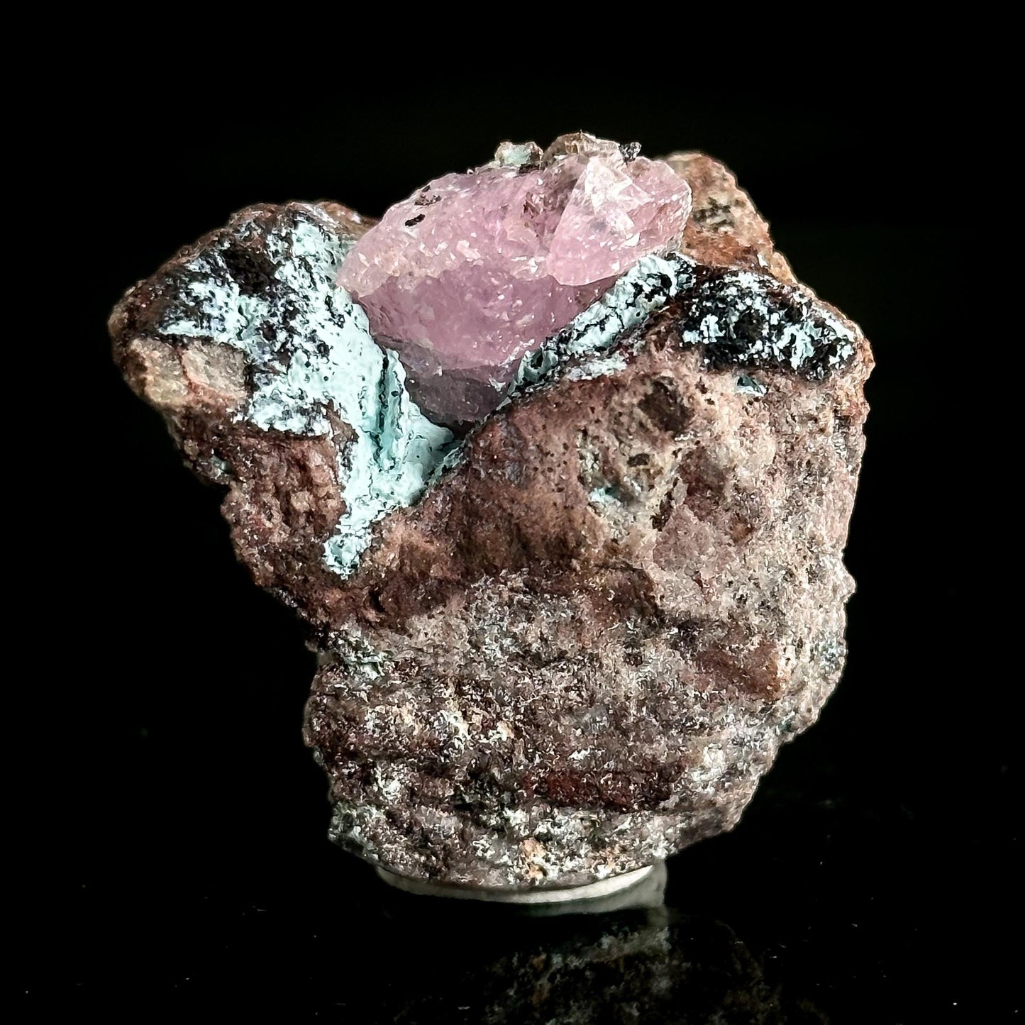 Gem Cobaltoan Calcite with Bisbeeite | translucent pink crystal cluster, mineral specimen