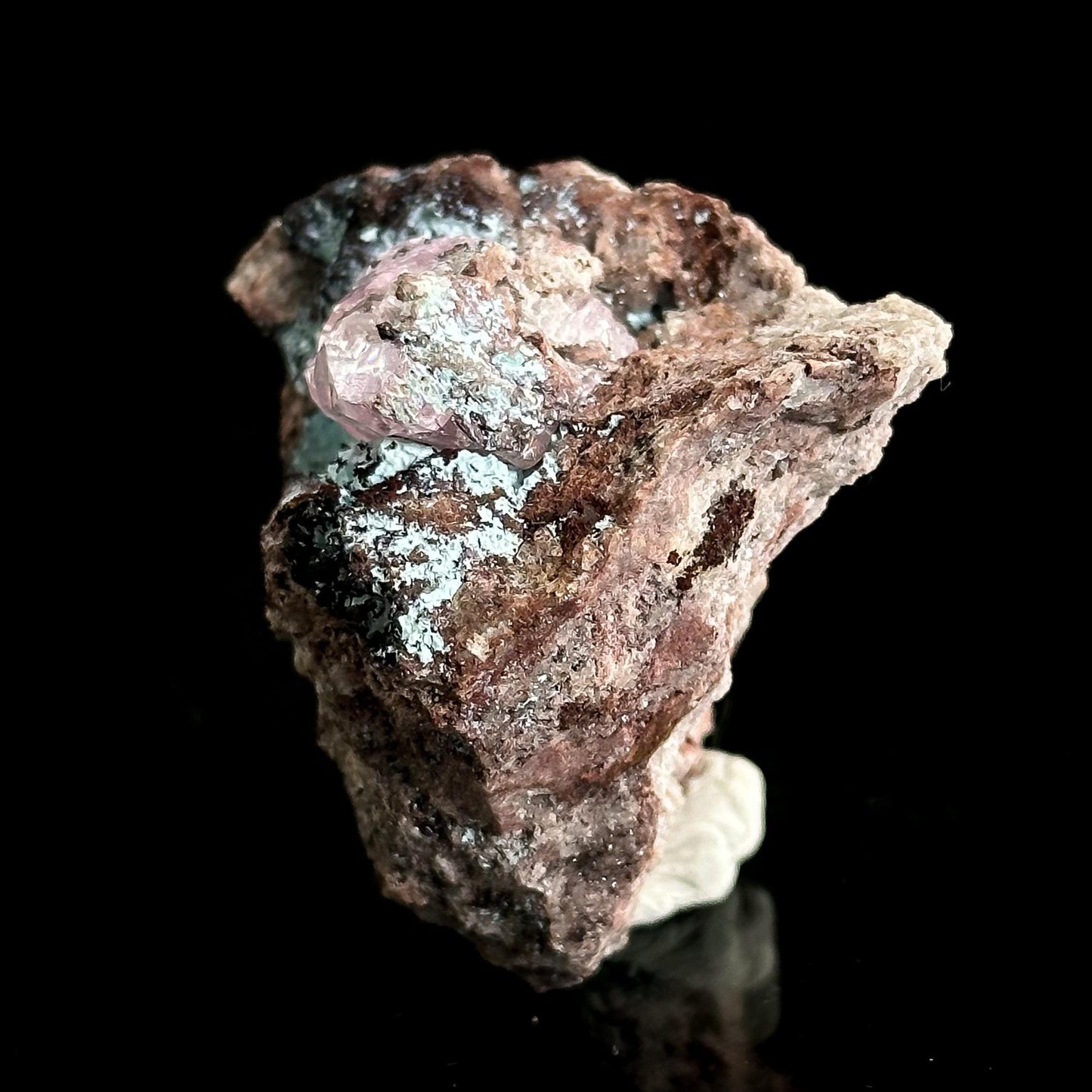 Gem Cobaltoan Calcite with Bisbeeite | translucent pink crystal cluster, mineral specimen